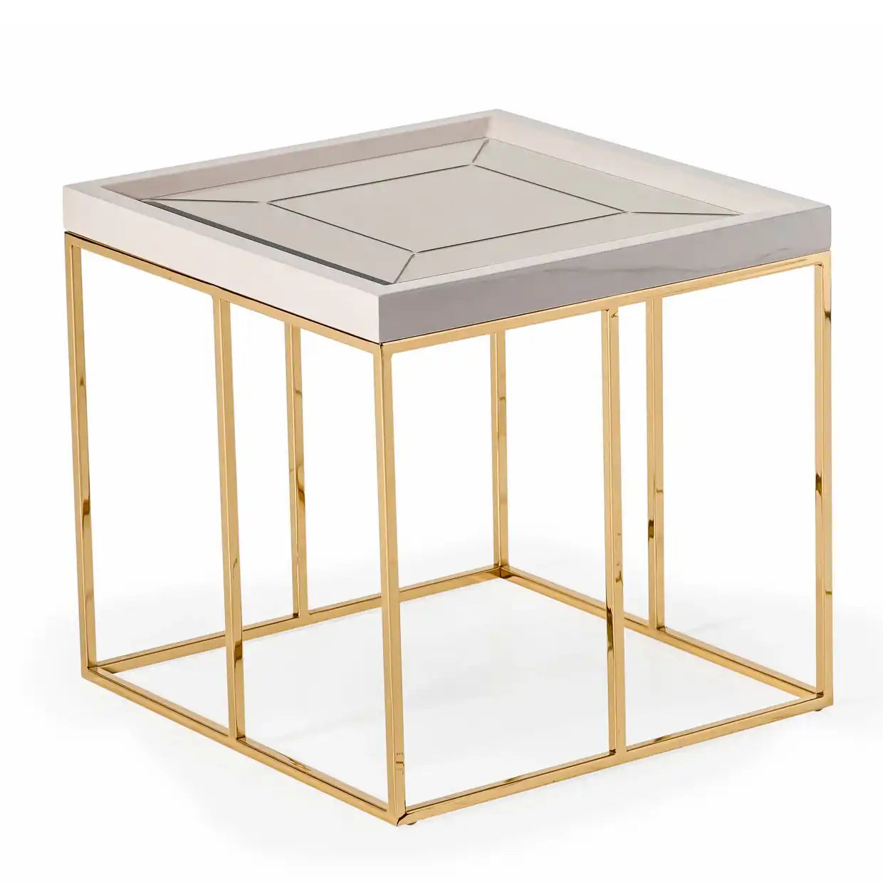 Carmela - Side Table - Shimmer Ivory - Best Buy Furniture