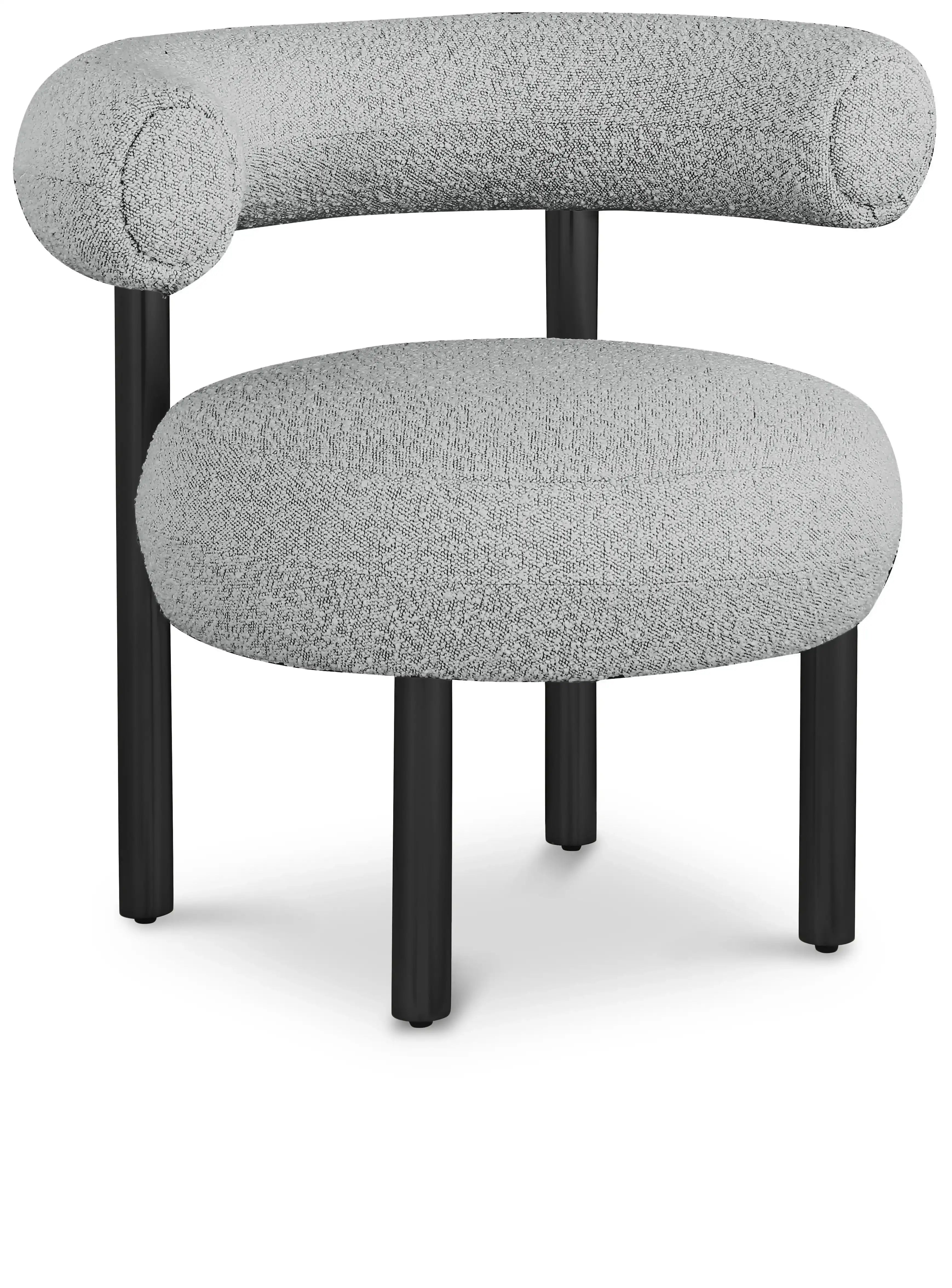 Bordeaux - Boucle Fabric Accent Chair With Black Legs - Best Buy Furniture