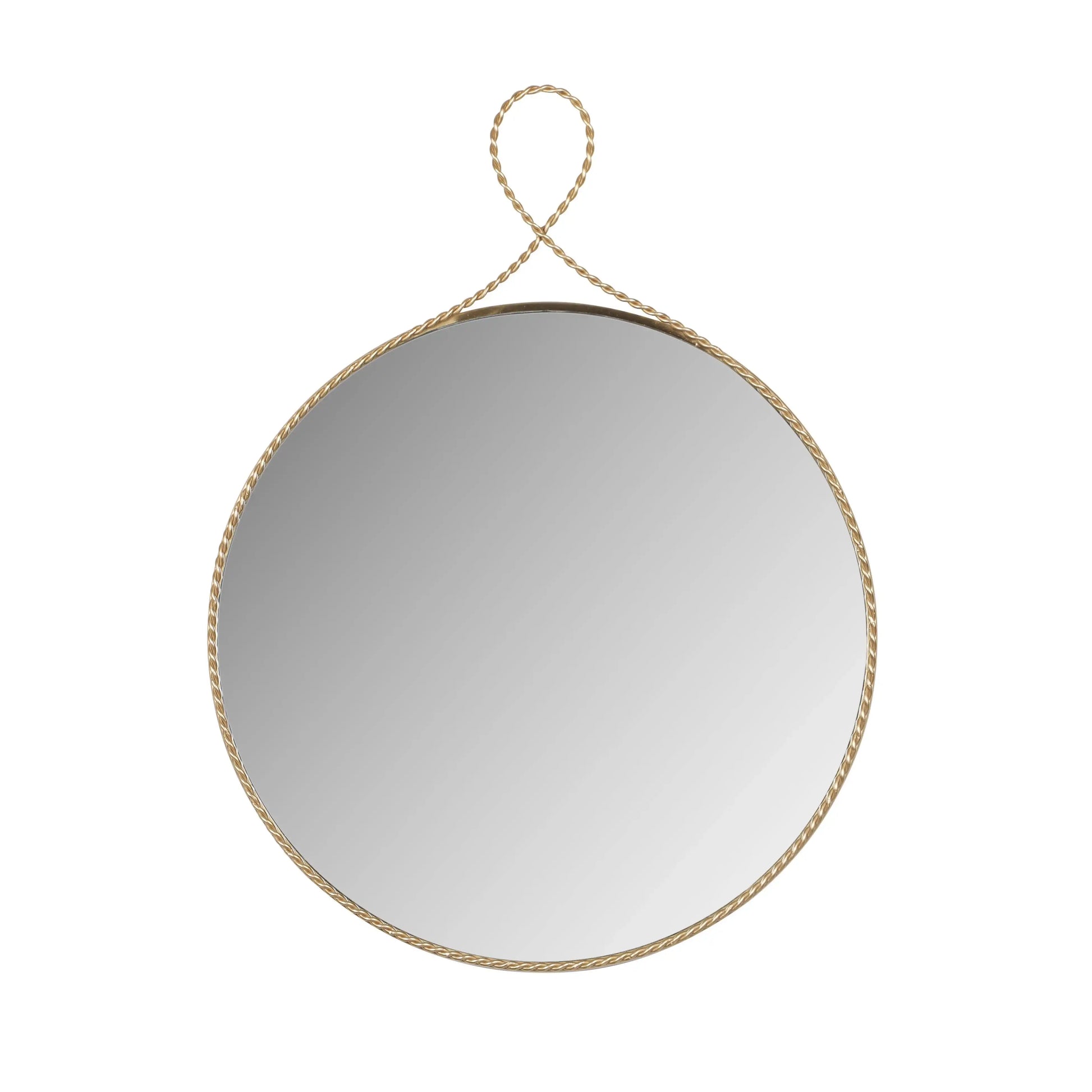 Ravina - Round Wall Mirror - Braided Brass - Best Buy Furniture