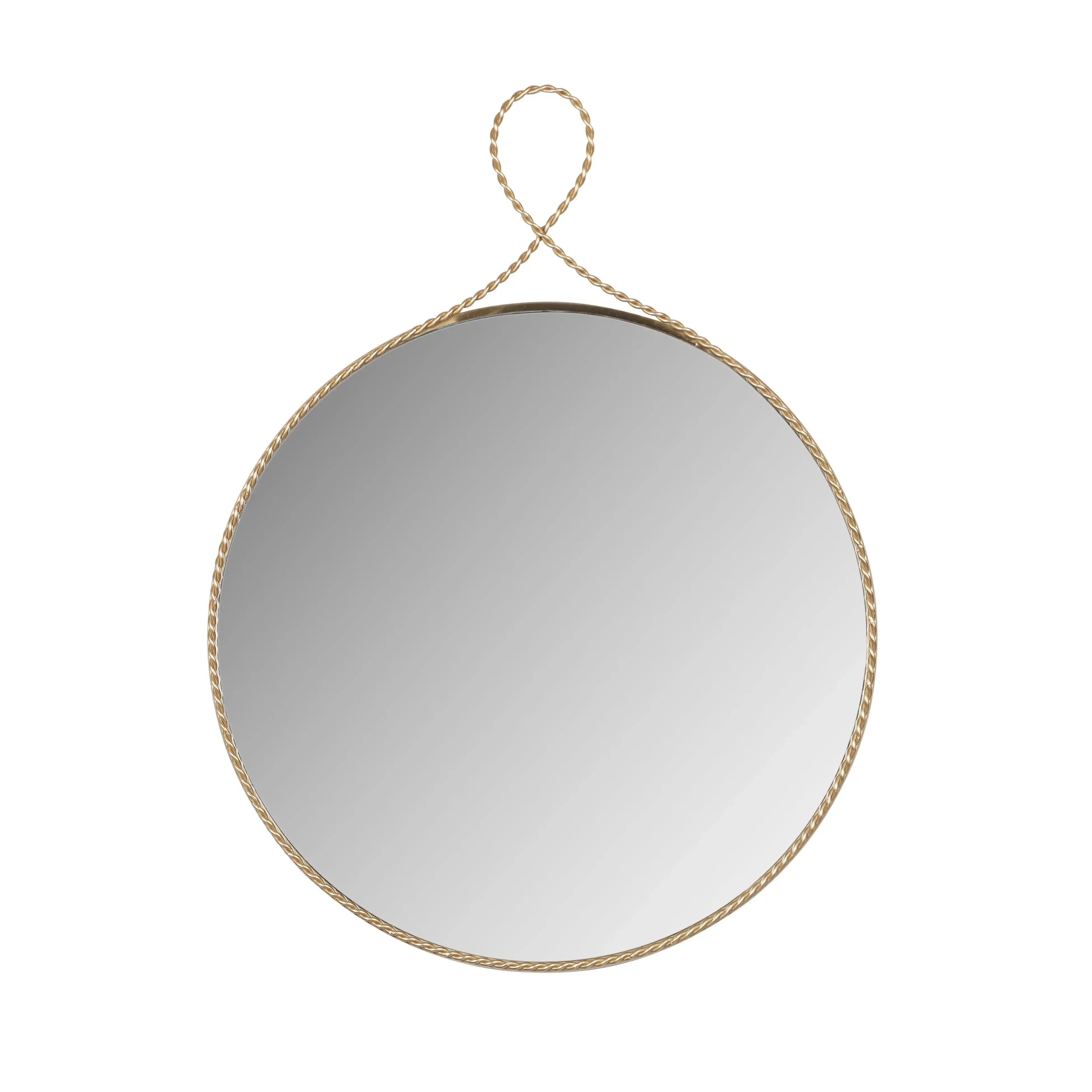 Ravina - Round Wall Mirror - Braided Brass - Best Buy Furniture