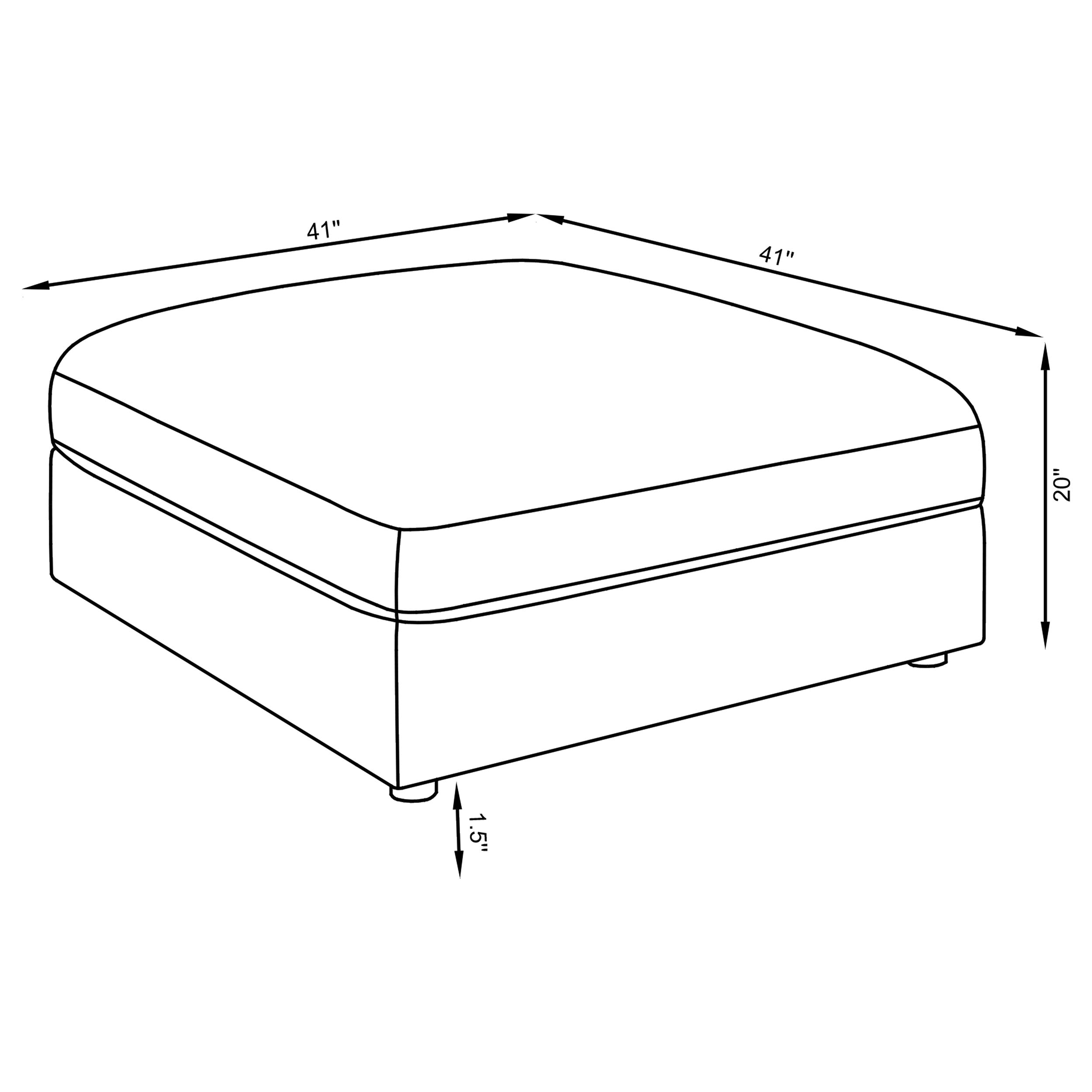 Serene Square Upholstered Ottoman Beige-CoasterEssence