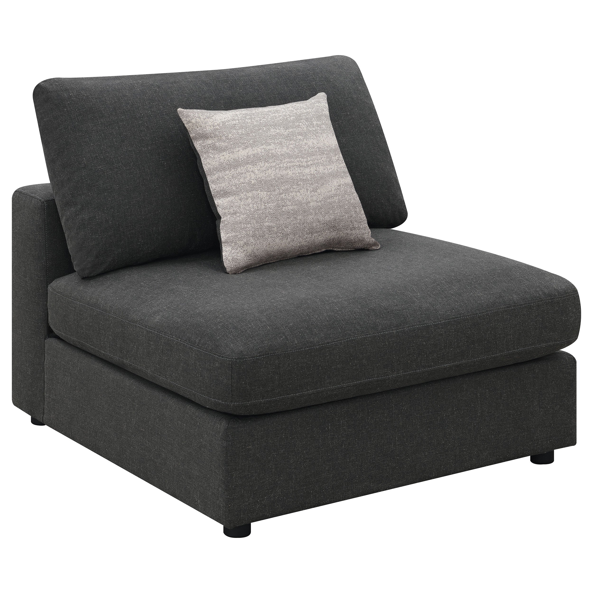 Serene Upholstered Armless Chair Charcoal-CoasterEssence