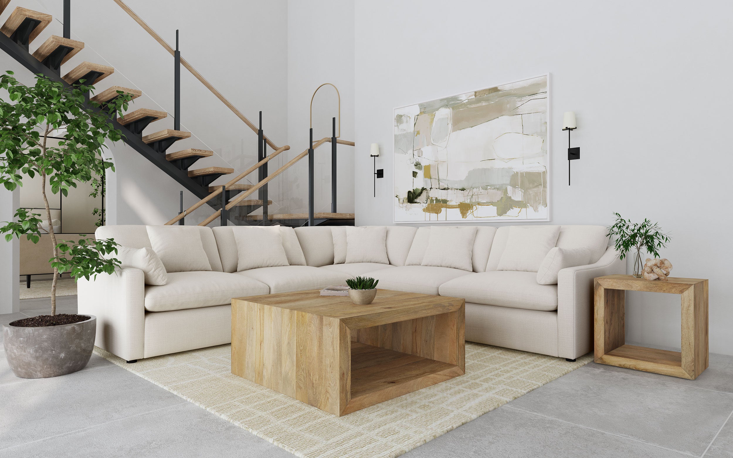Hobson 5-piece Upholstered Modular Sectional Sofa Ivory-Coaster