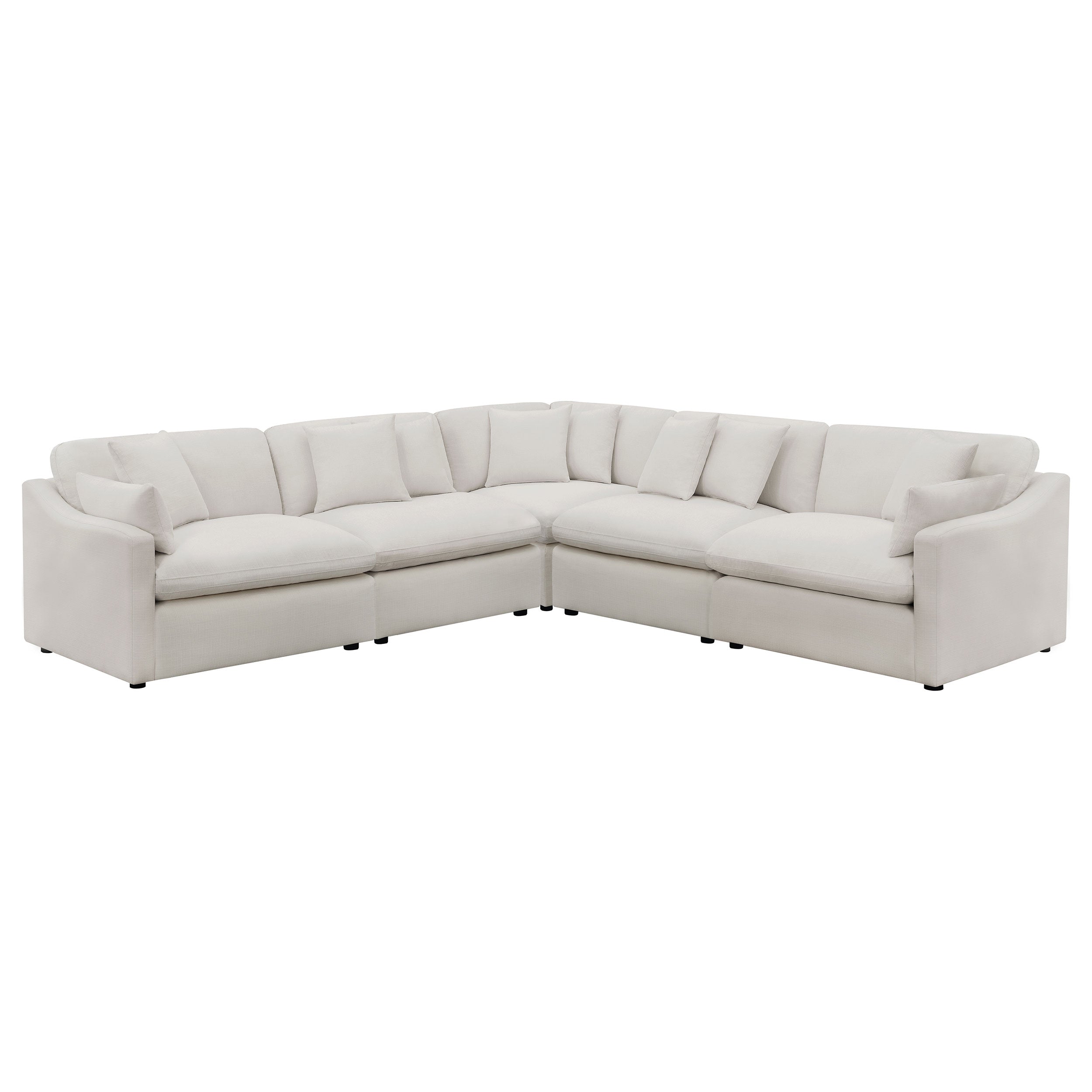 Hobson 5-piece Upholstered Modular Sectional Sofa Ivory-Coaster