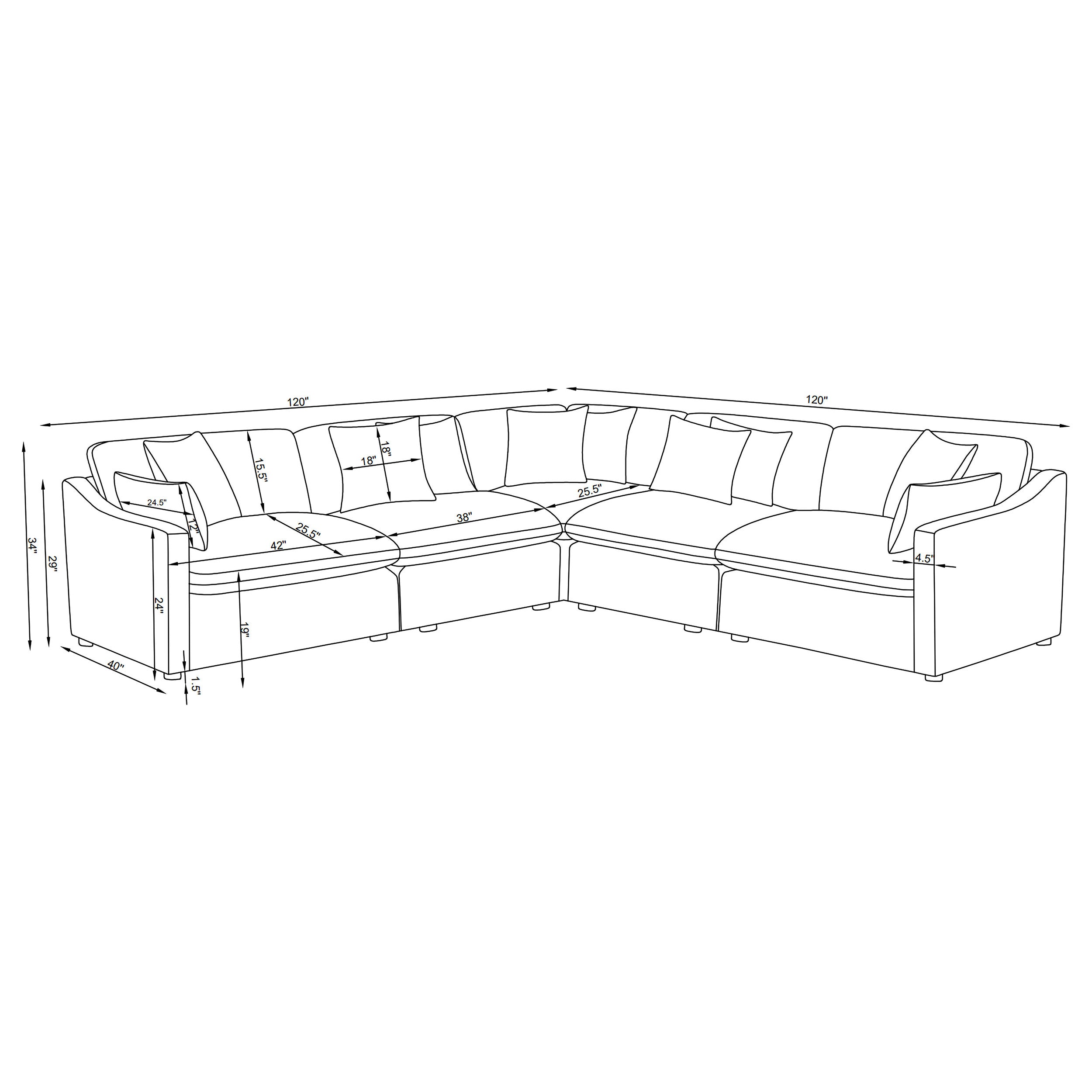 Hobson 5-piece Upholstered Modular Sectional Sofa Ivory-Coaster