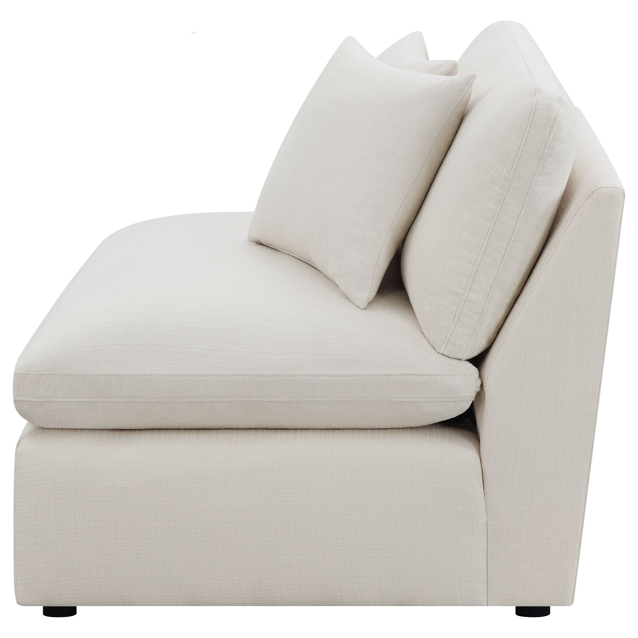 Hobson Upholstered Armless Chair Ivory-CoasterElevations