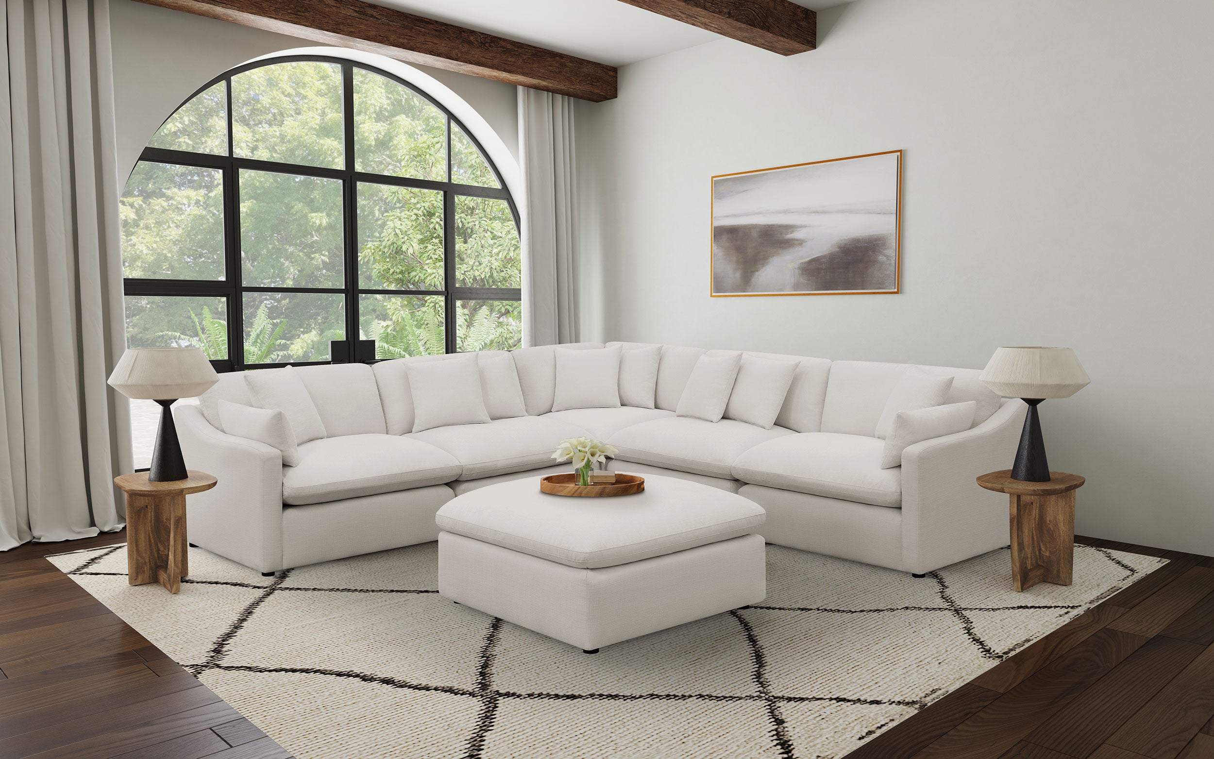 Hobson Upholstered Armless Chair Ivory-CoasterElevations