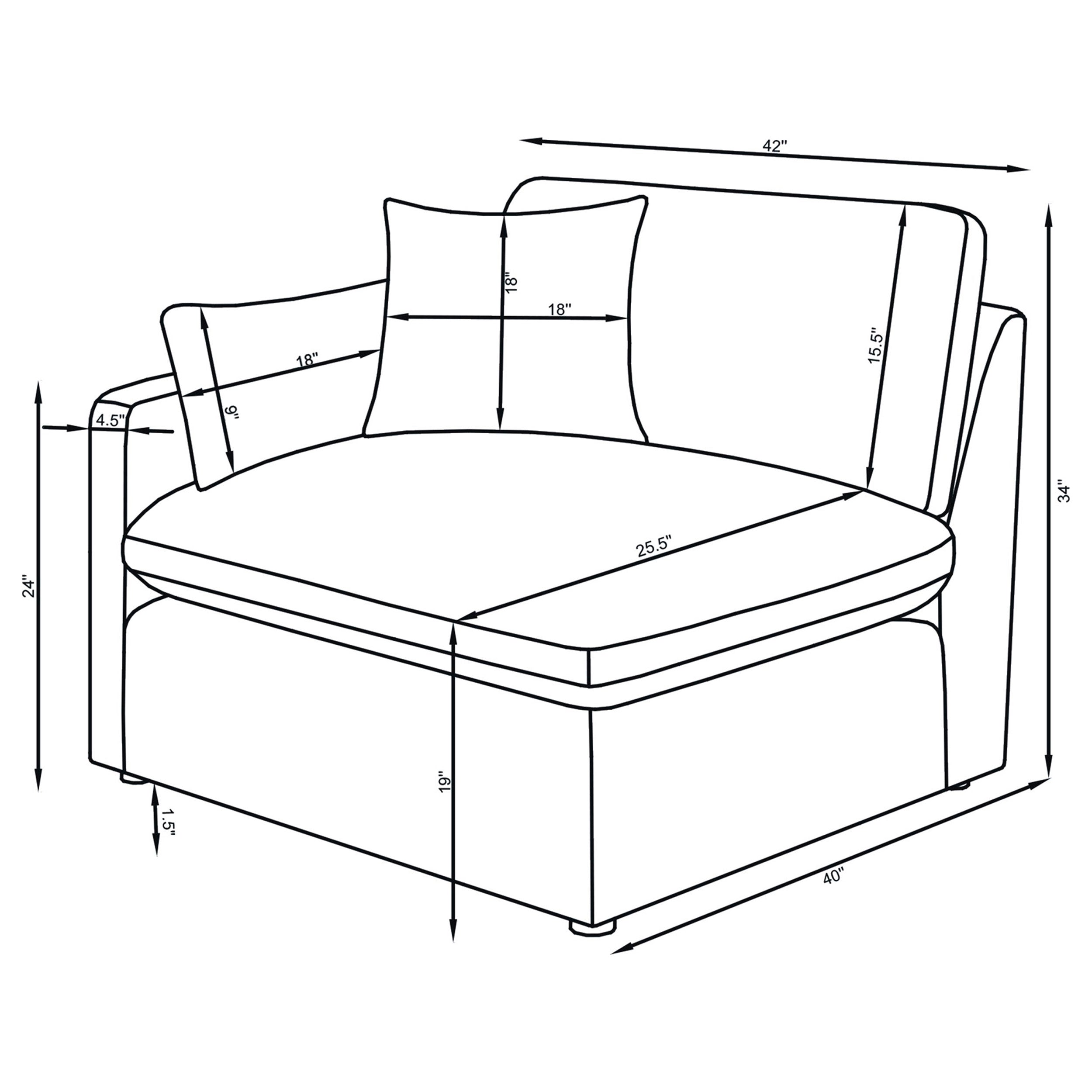 Hobson Upholstered LAF Chair Ivory-CoasterElevations