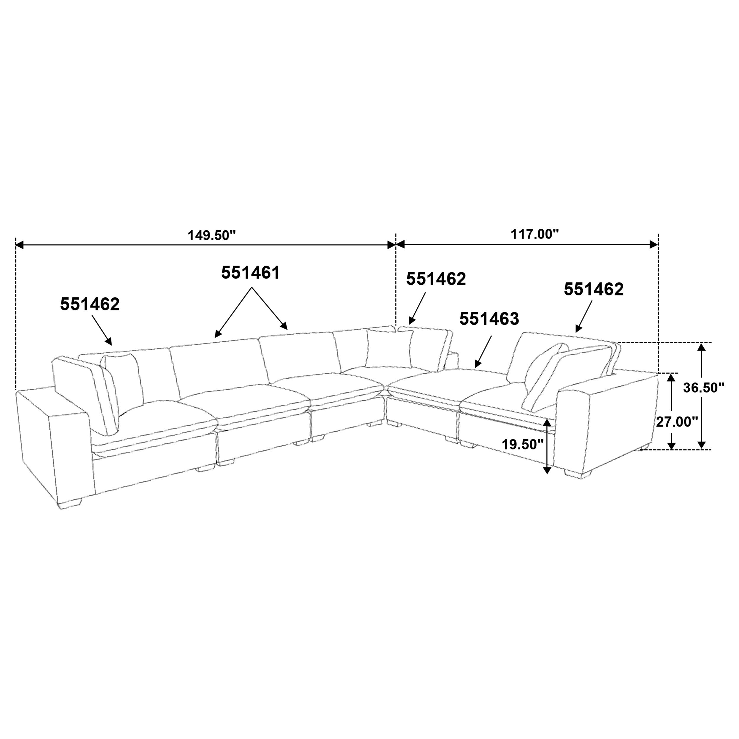 Lakeview 6-piece Upholstered Modular Sectional Sofa Ivory-Coaster