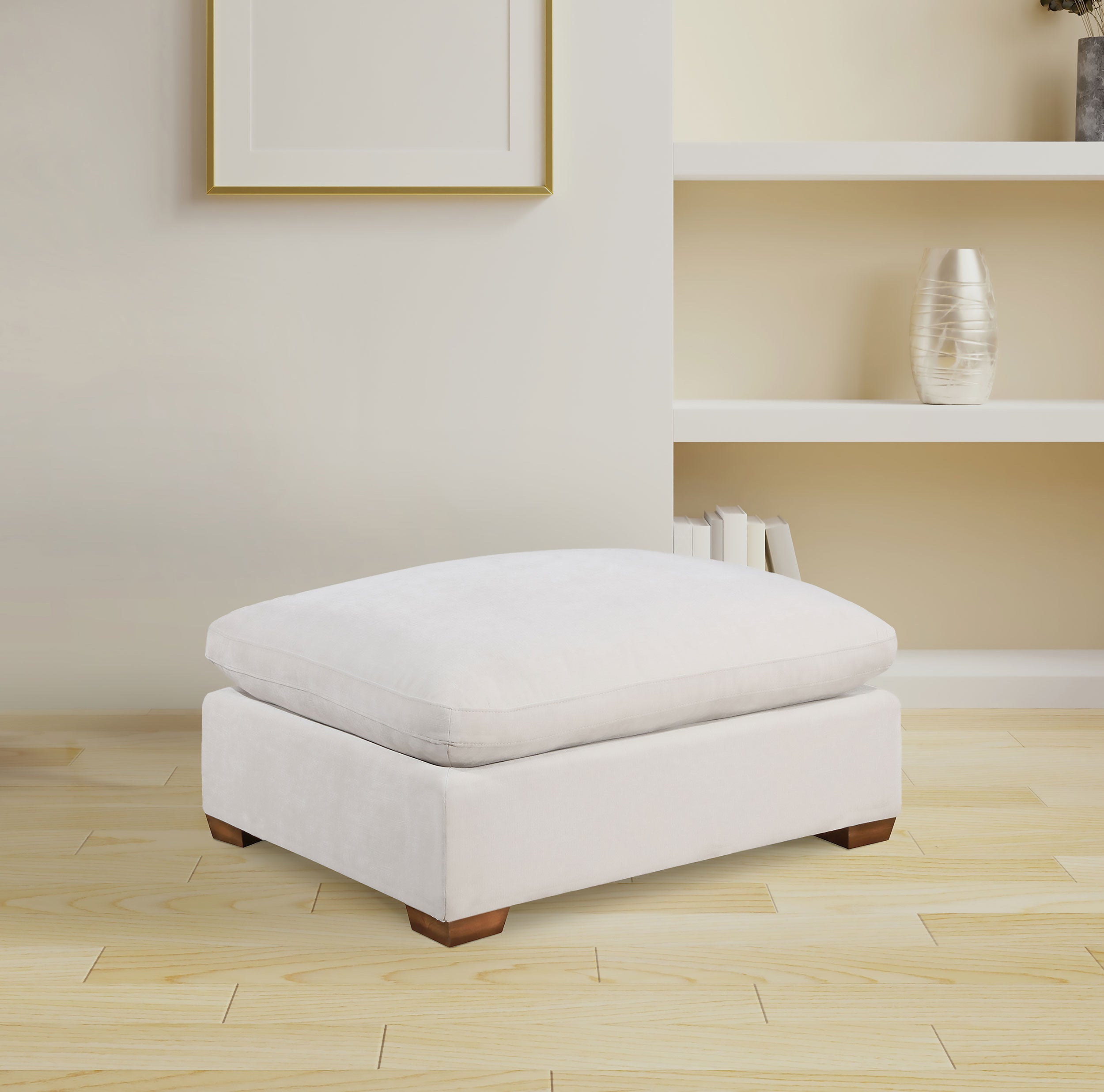 Lakeview Rectangular Upholstered Ottoman Ivory-
