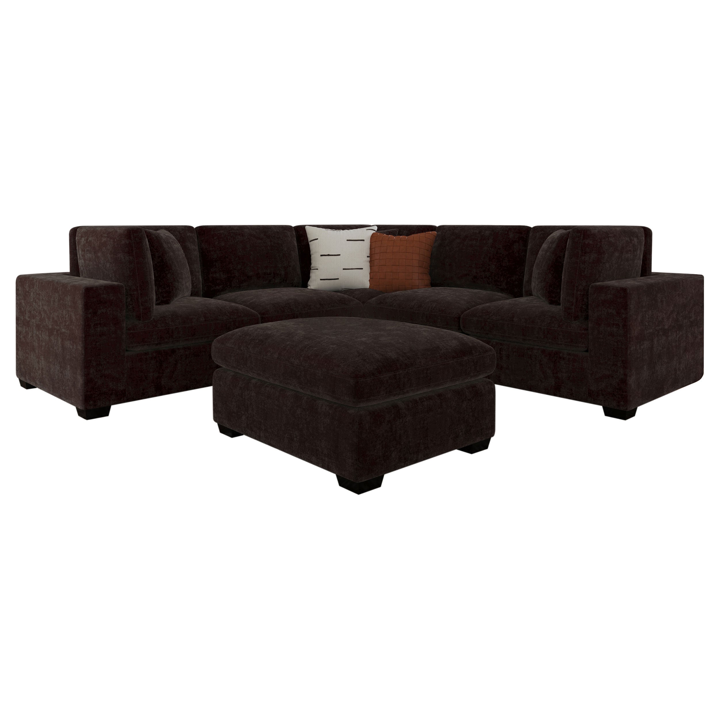 Lakeview 6-piece Upholstered Modular Sectional Chocolate-Coaster