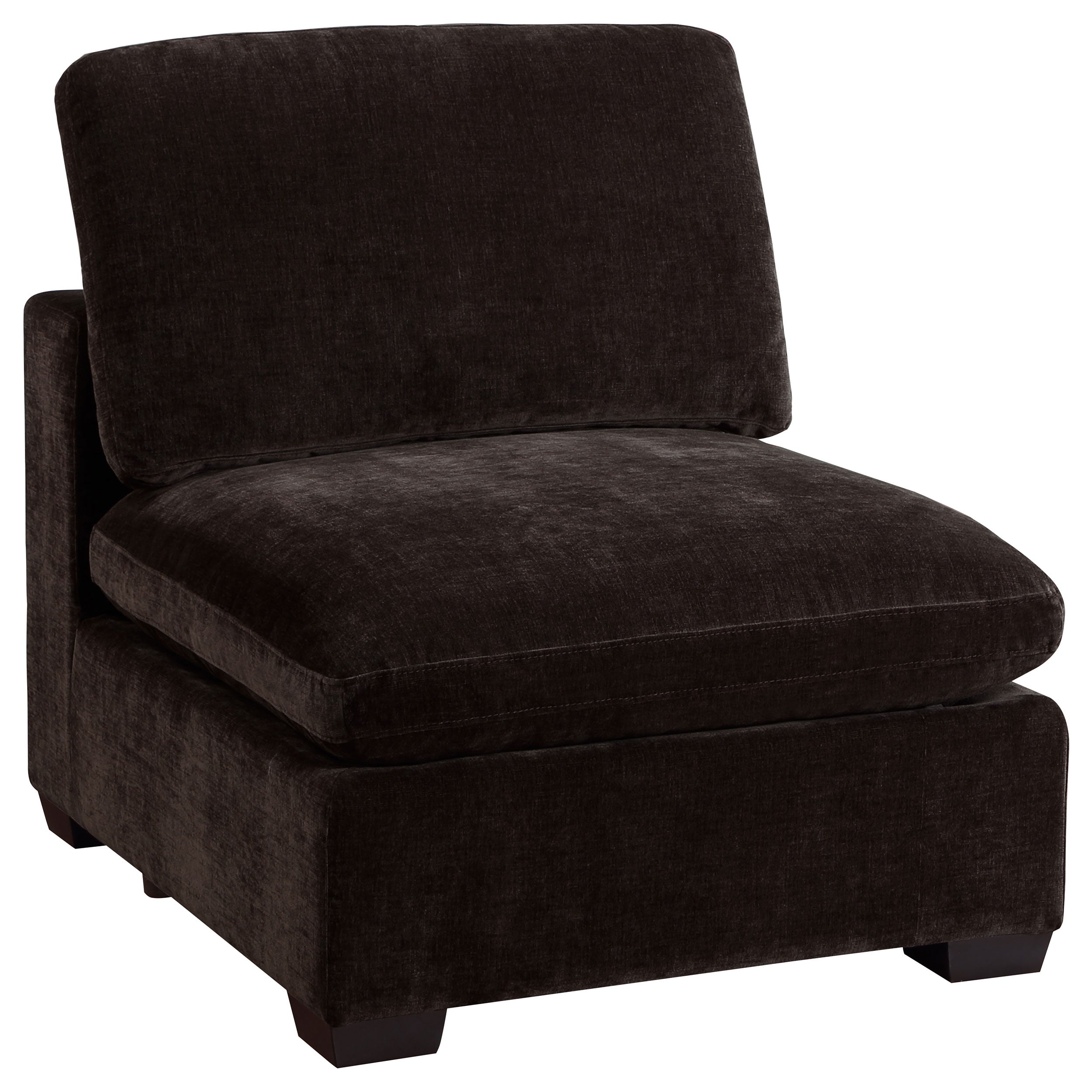 Lakeview Upholstered Armless Chair Dark Chocolate-