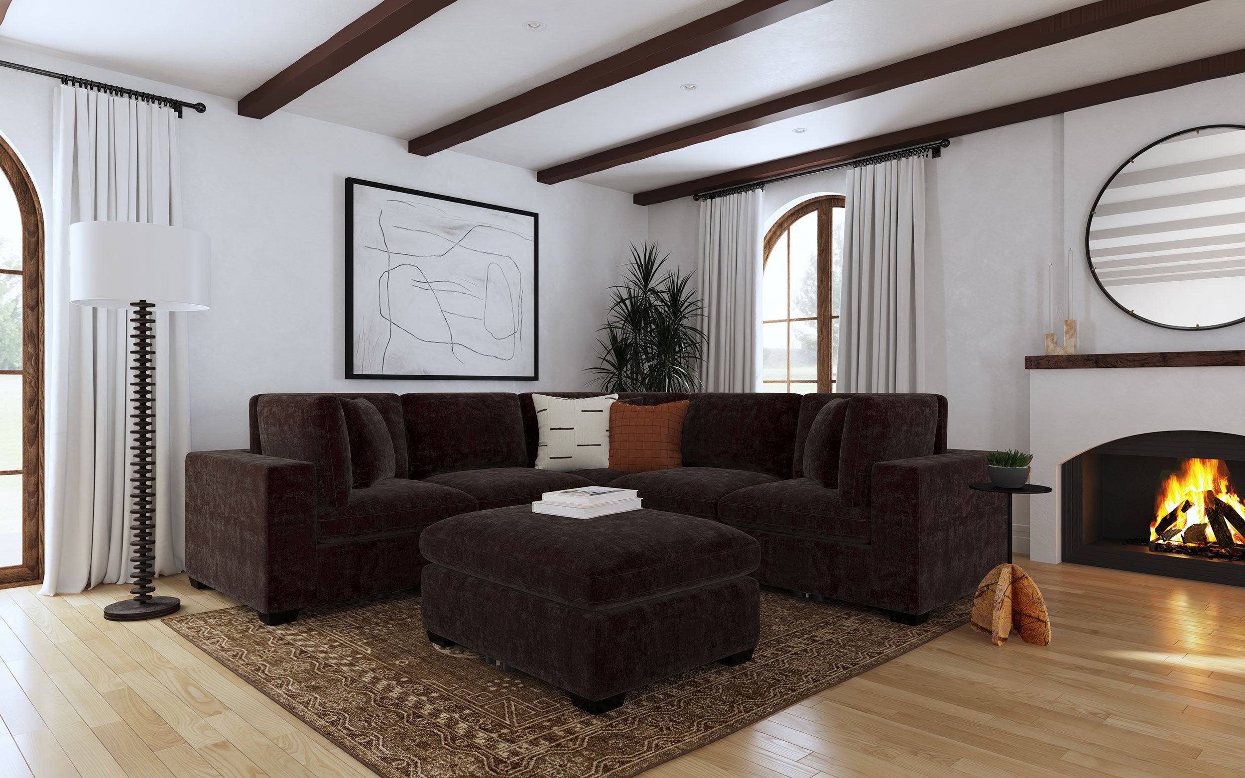 Lakeview Rectangular Upholstered Ottoman Dark Chocolate-