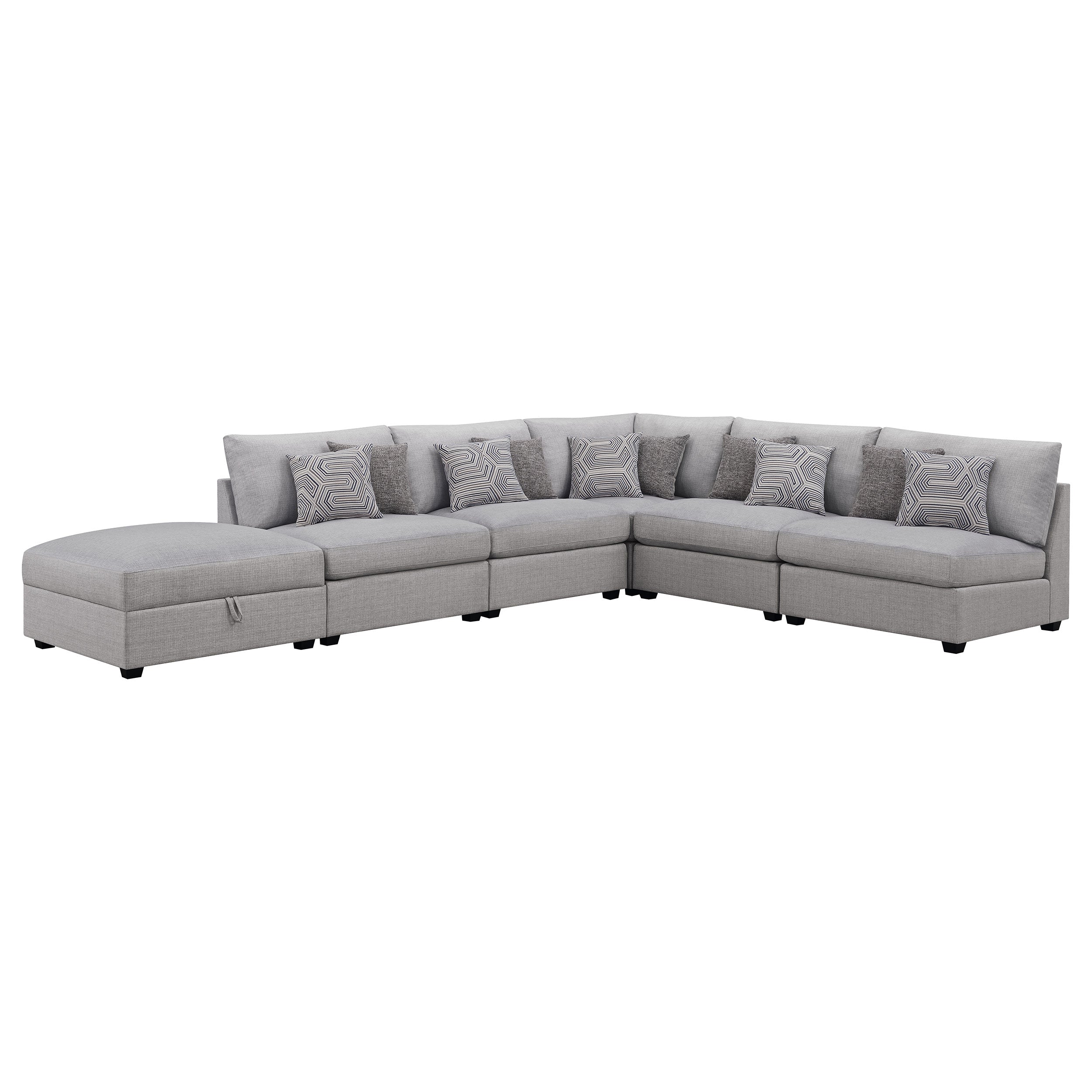 Cambria 4-piece Upholstered Modular Sectional Sofa Grey-CoasterElevations