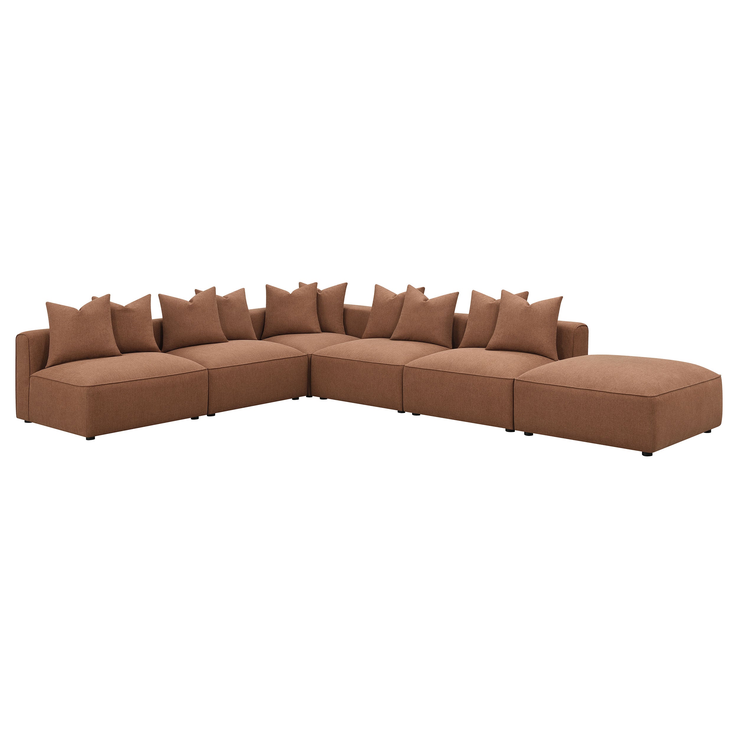 Jennifer Upholstered Corner Chair Terracotta-CoasterElevations