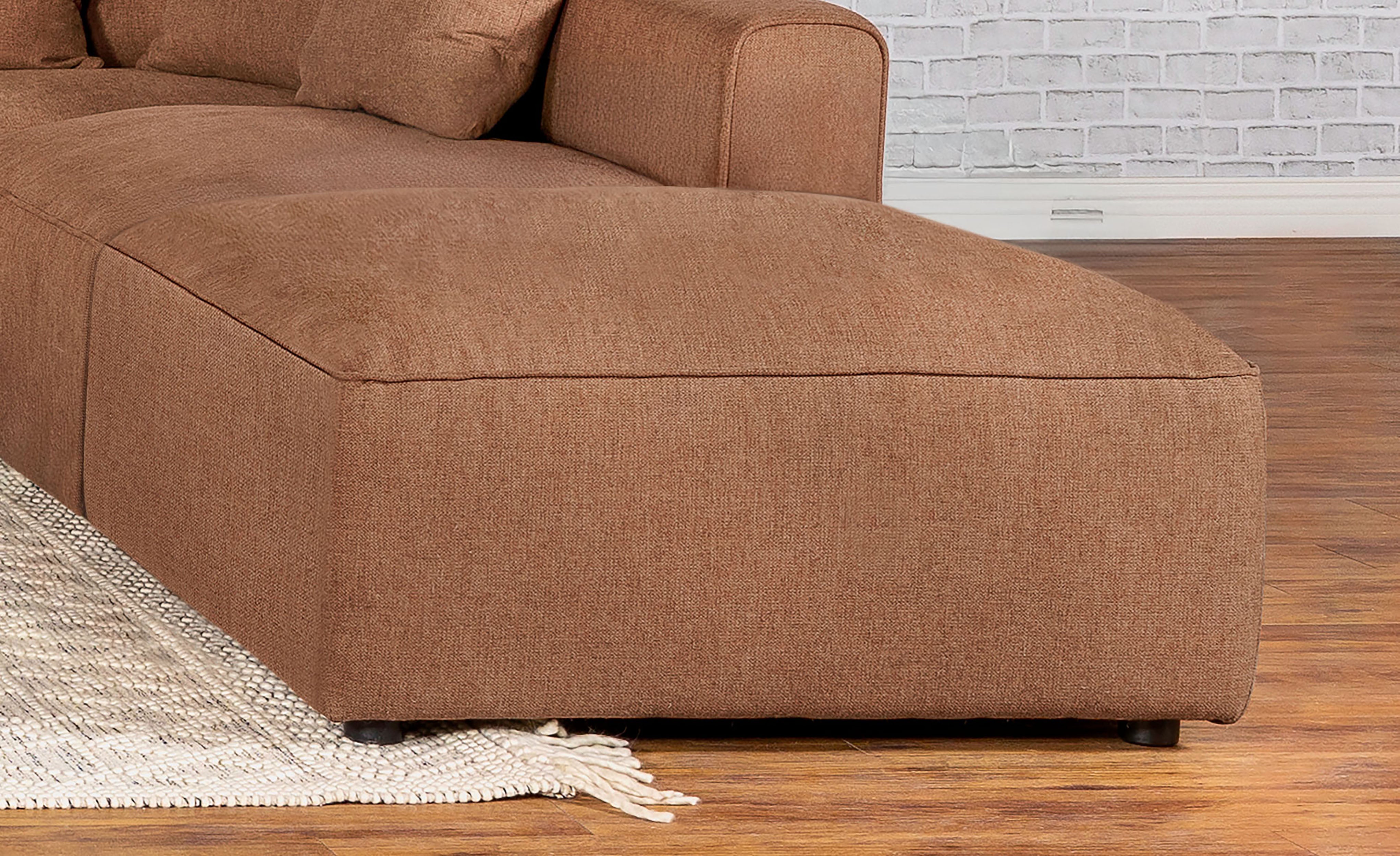 Jennifer Square Upholstered Ottoman Terracotta-CoasterElevations