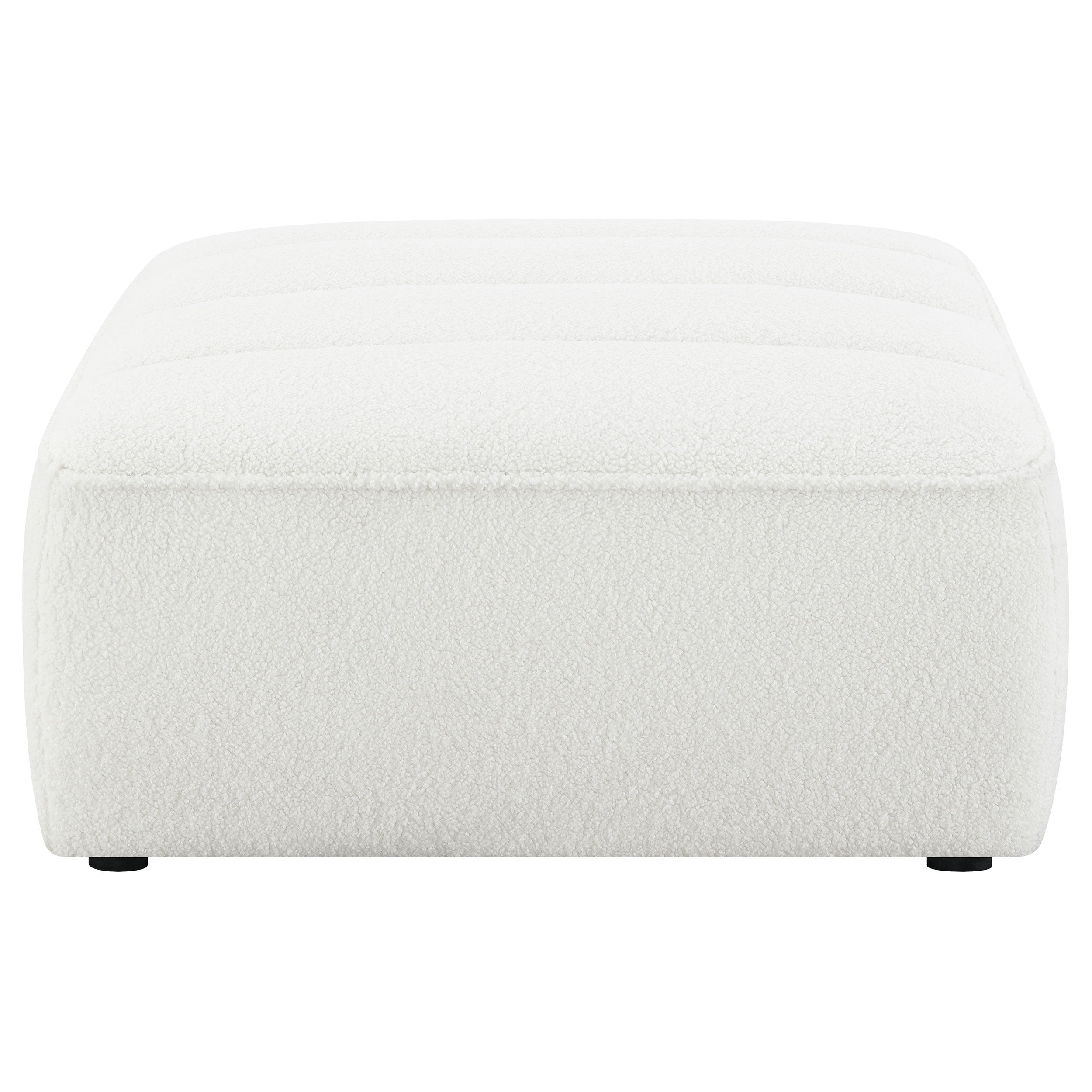 Sunny Square Upholstered Ottoman Natural-CoasterElevations