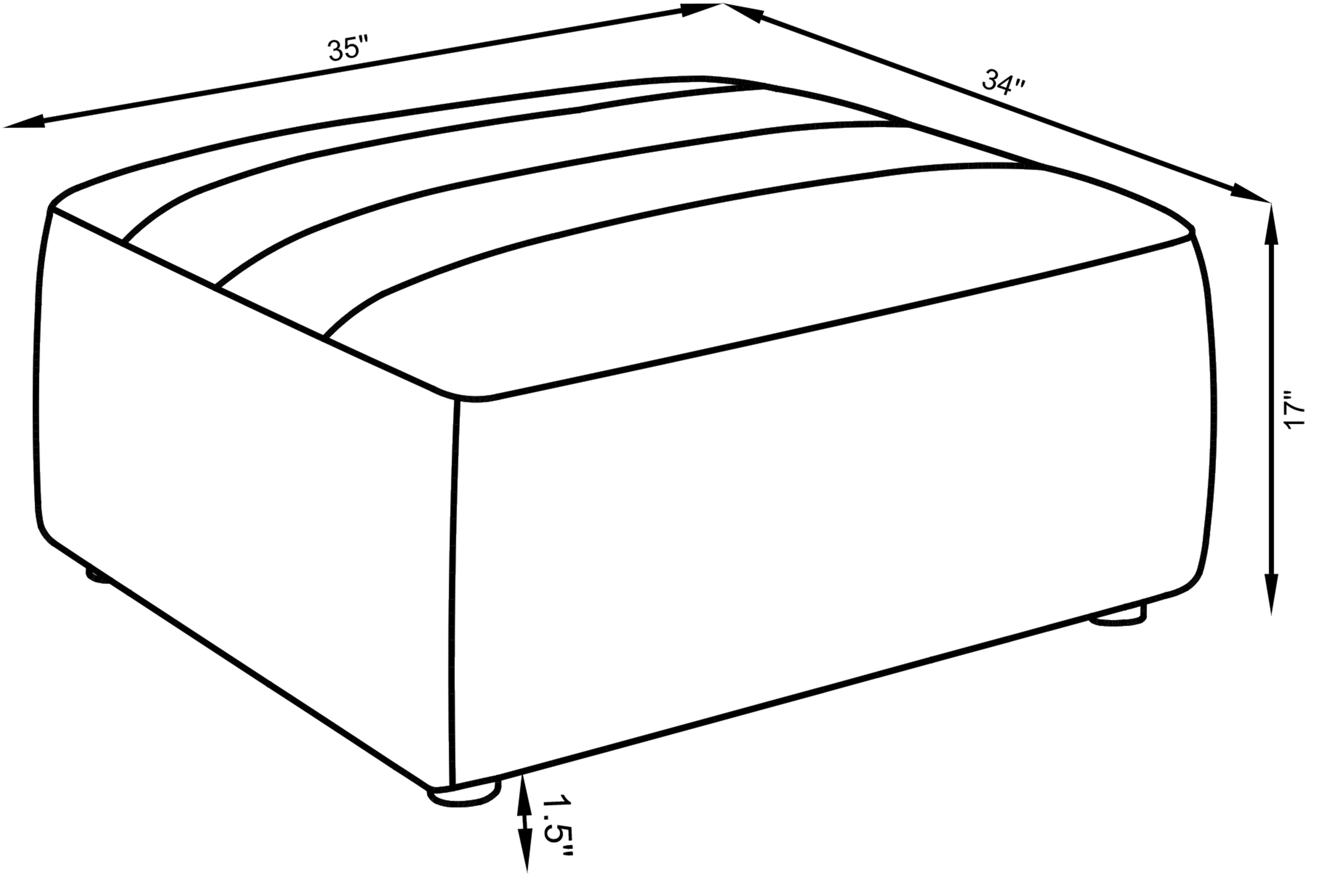 Sunny Square Upholstered Ottoman Natural-CoasterElevations