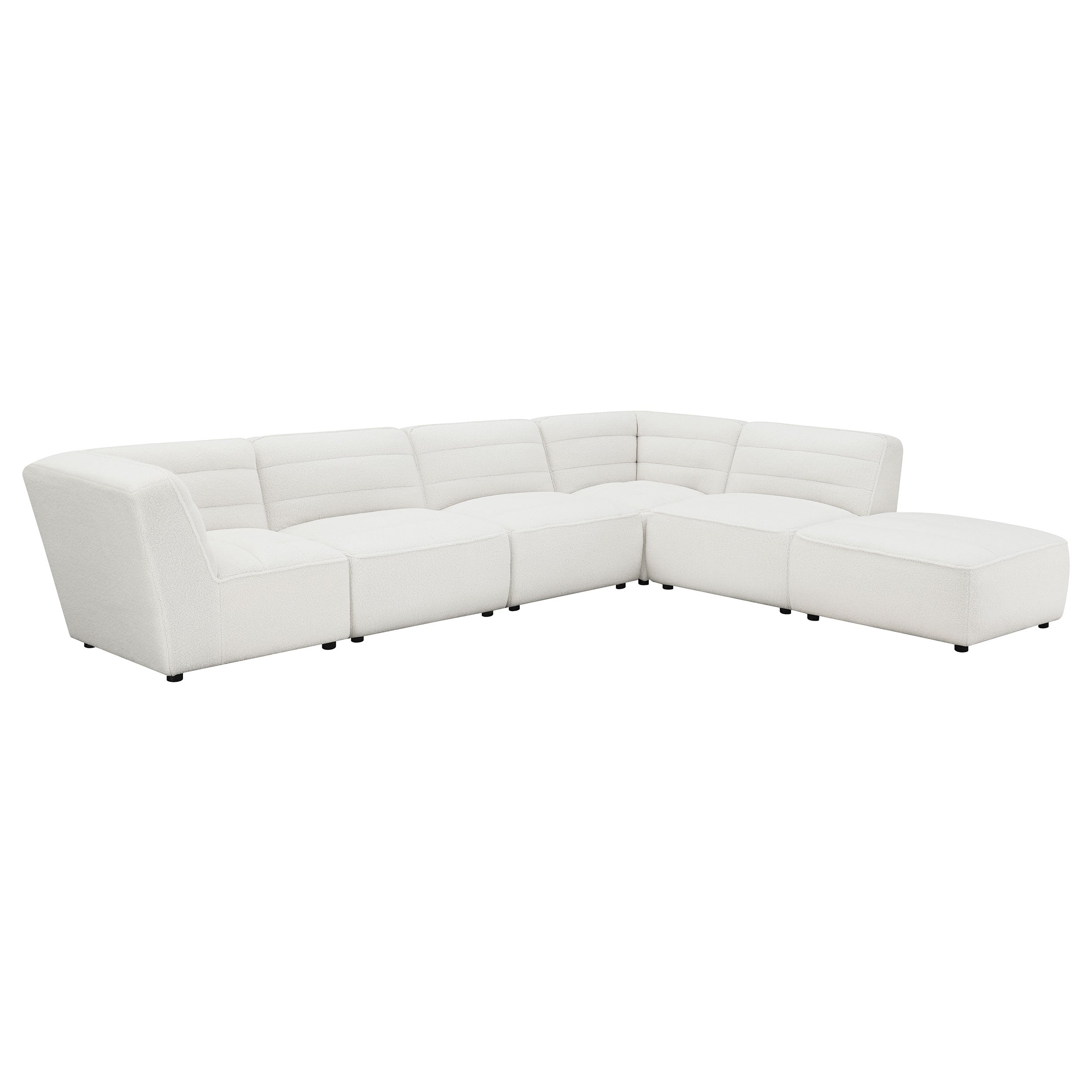 Sunny Square Upholstered Ottoman Natural-CoasterElevations