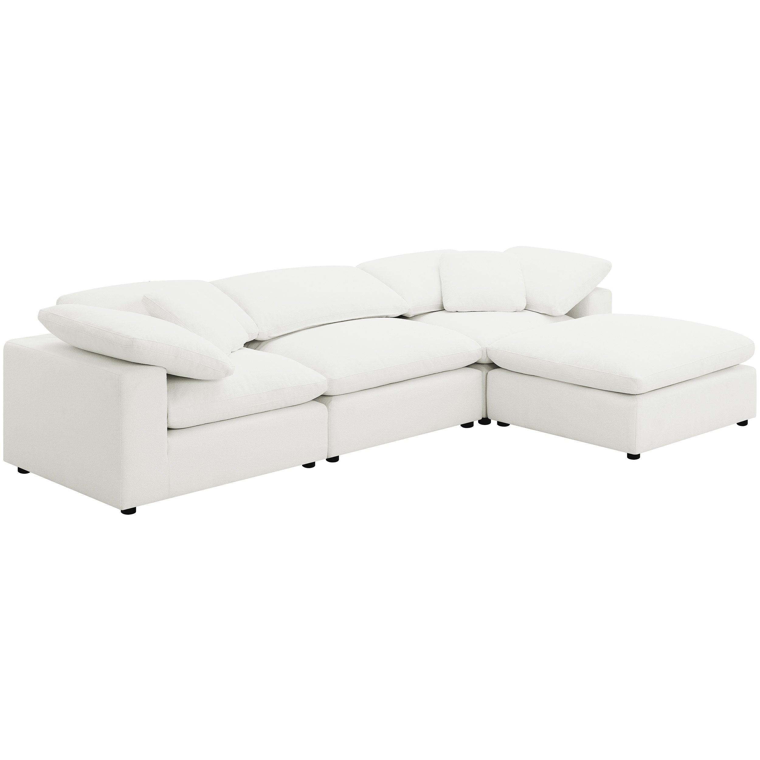 Raleigh Boucle Upholstered Armless Chair Ivory-