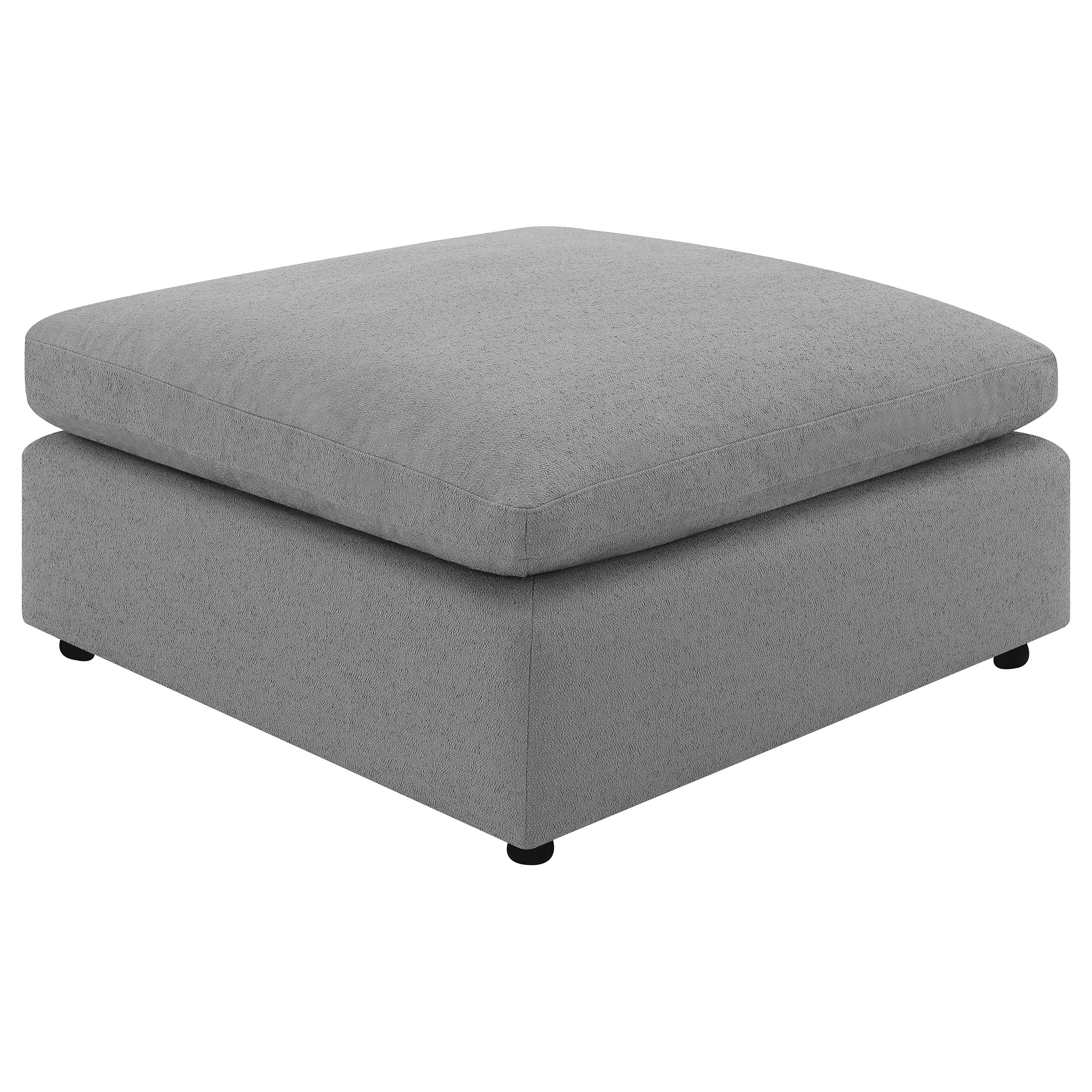 Raleigh Boucle Upholstered Ottoman Grey-