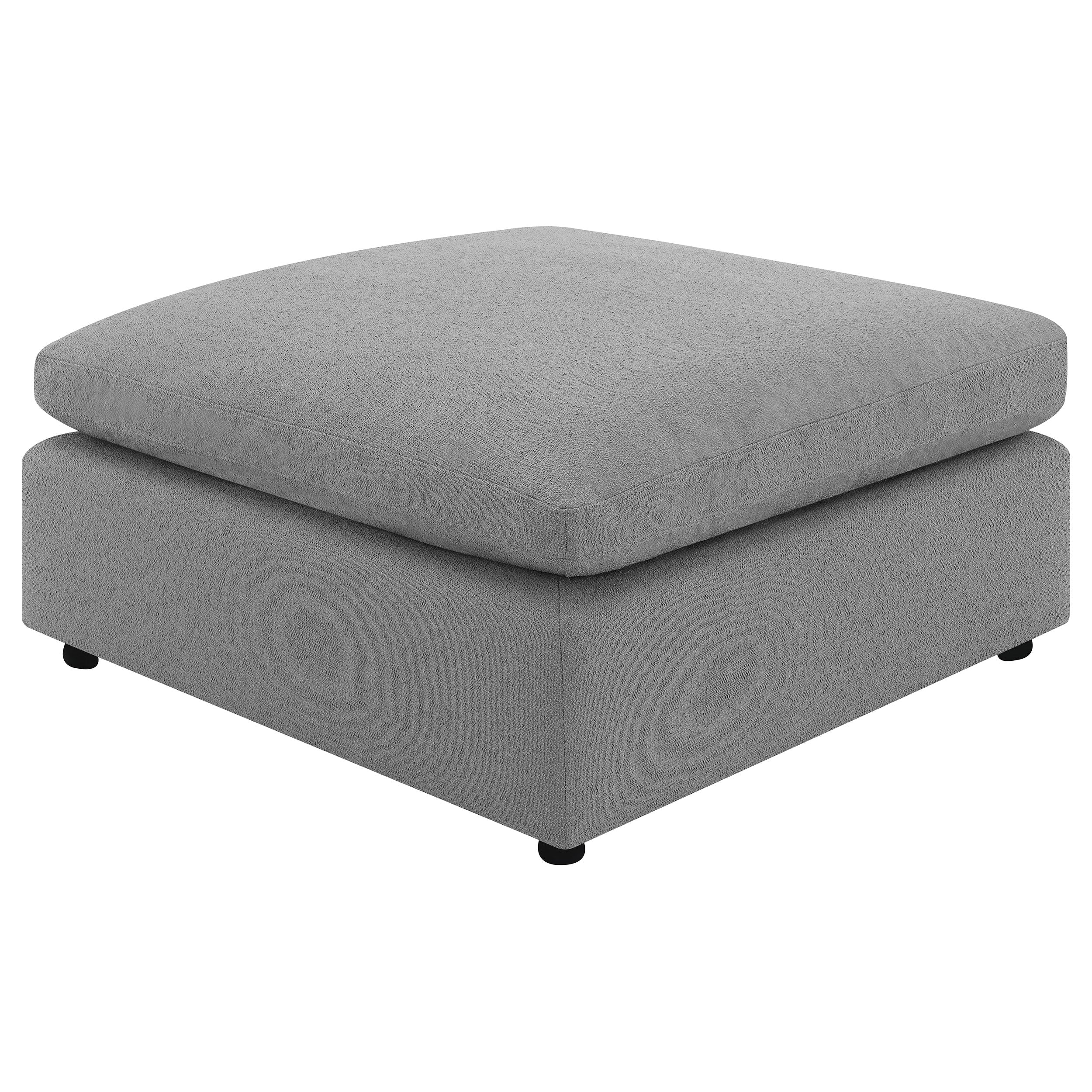 Raleigh Boucle Upholstered Ottoman Grey-