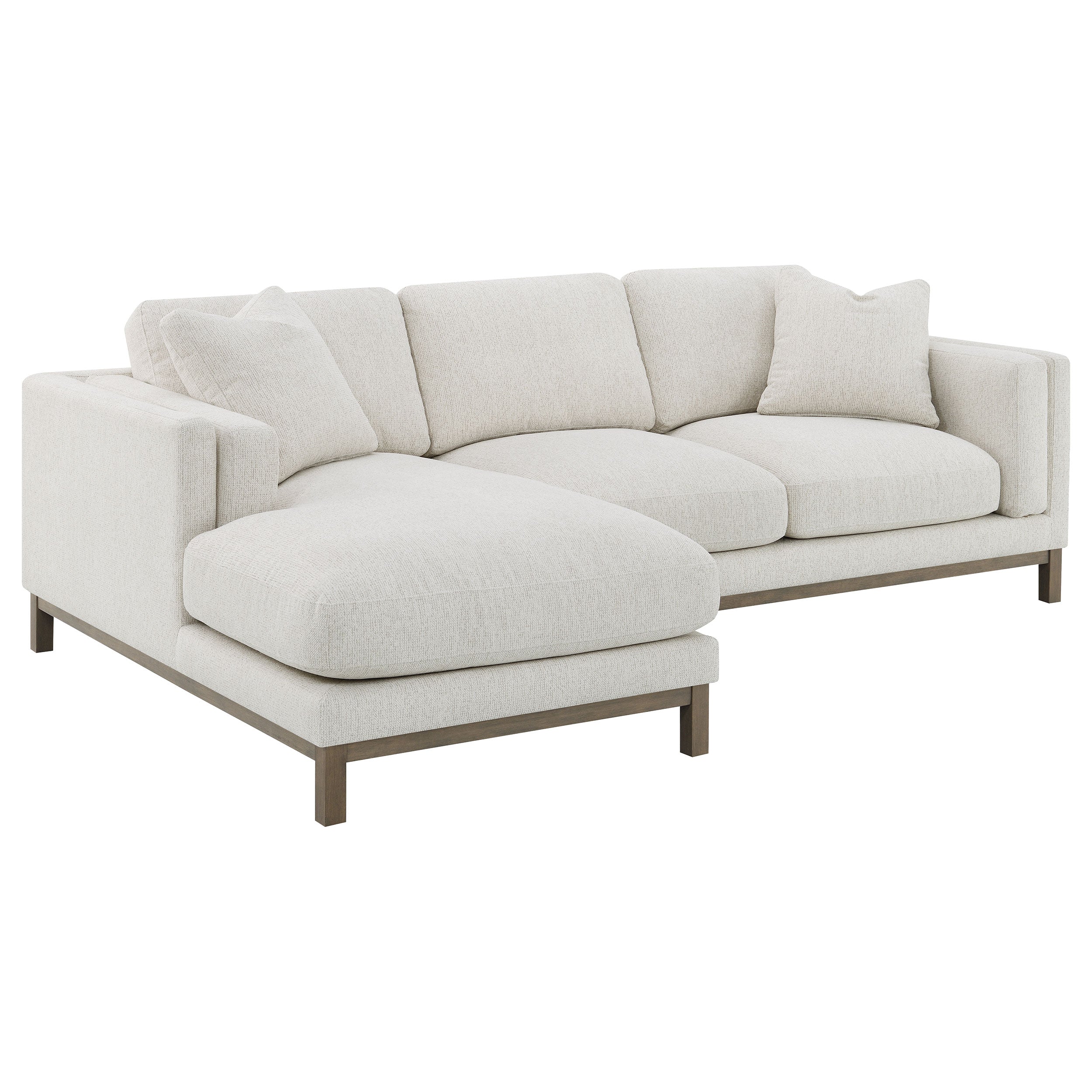 Geneva Boucle Upholstered Sectional Chaise Sofa Sand-