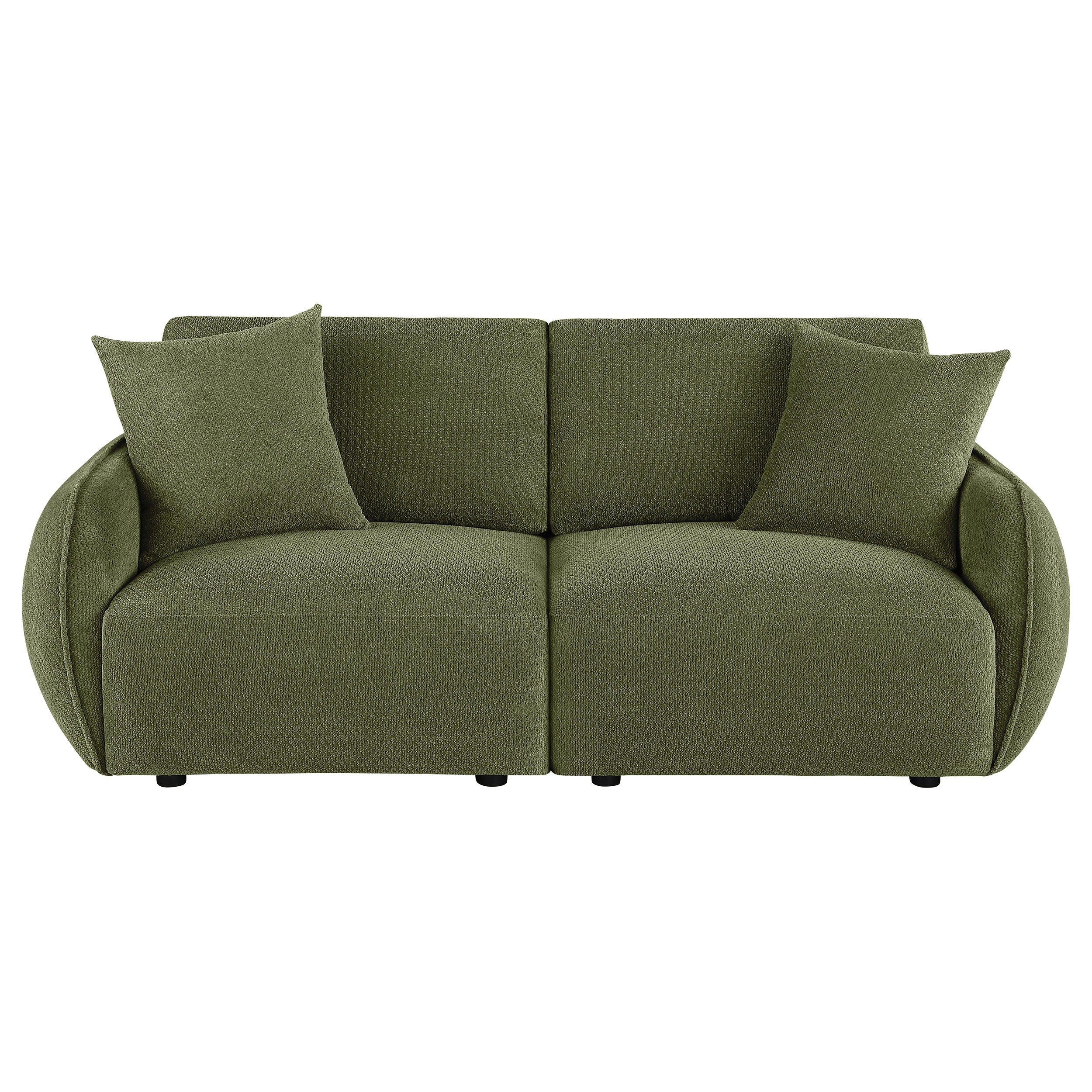 Elysia Chenille Upholstered Modular Lounge Loveseat Green-