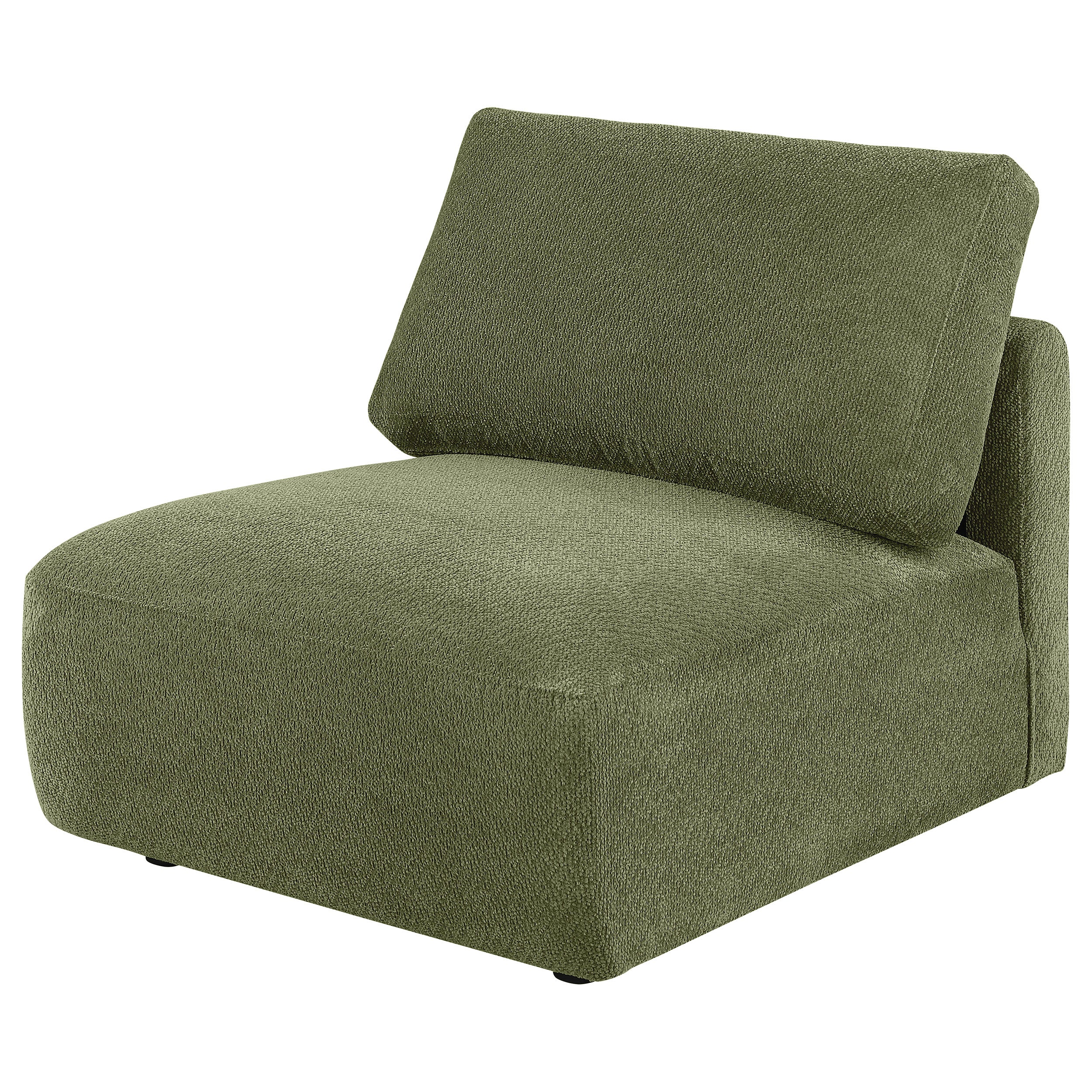 Elysia Chenille Upholstered Modular Armless Chair Green-