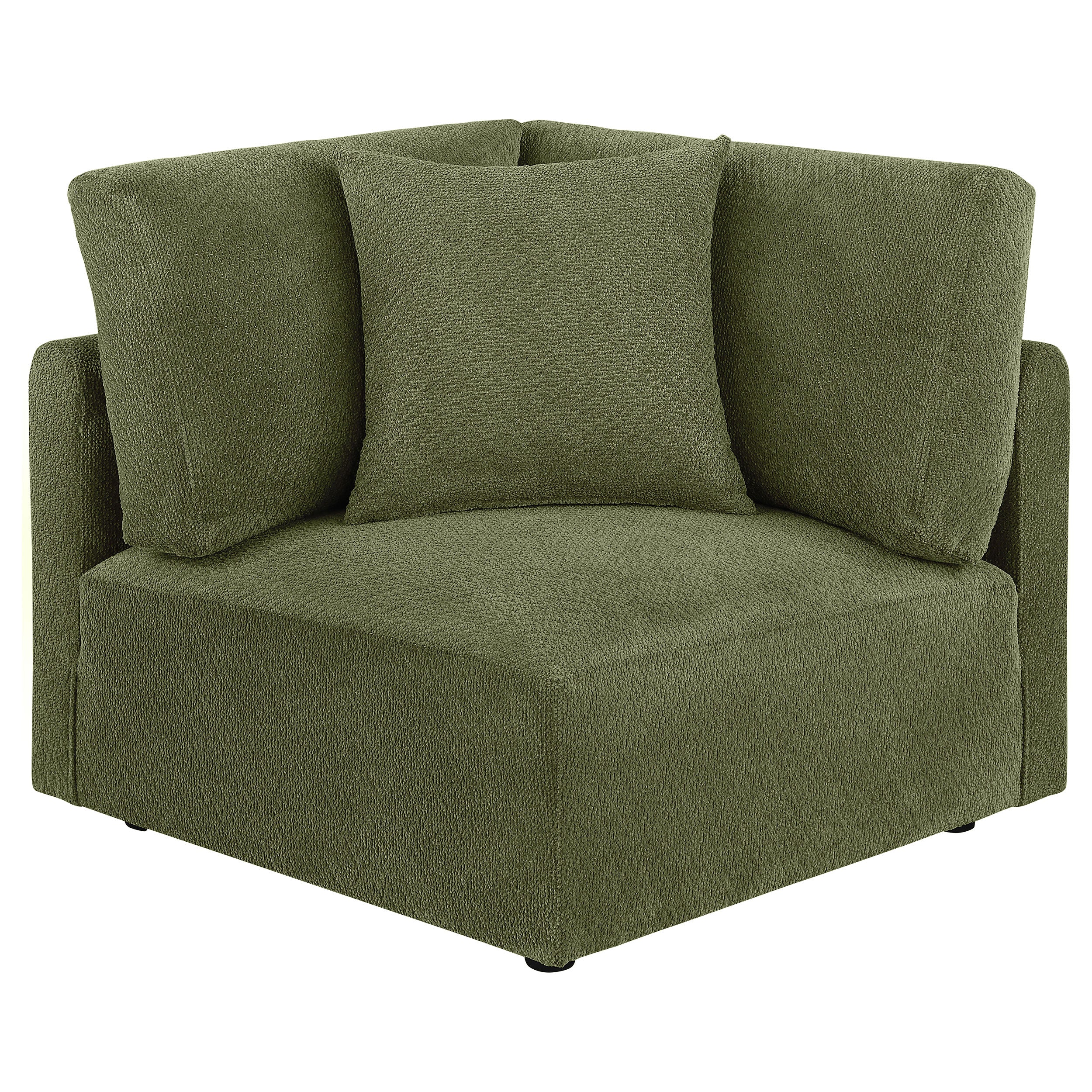 Elysia Chenille Upholstered Modular Corner Chair Green-