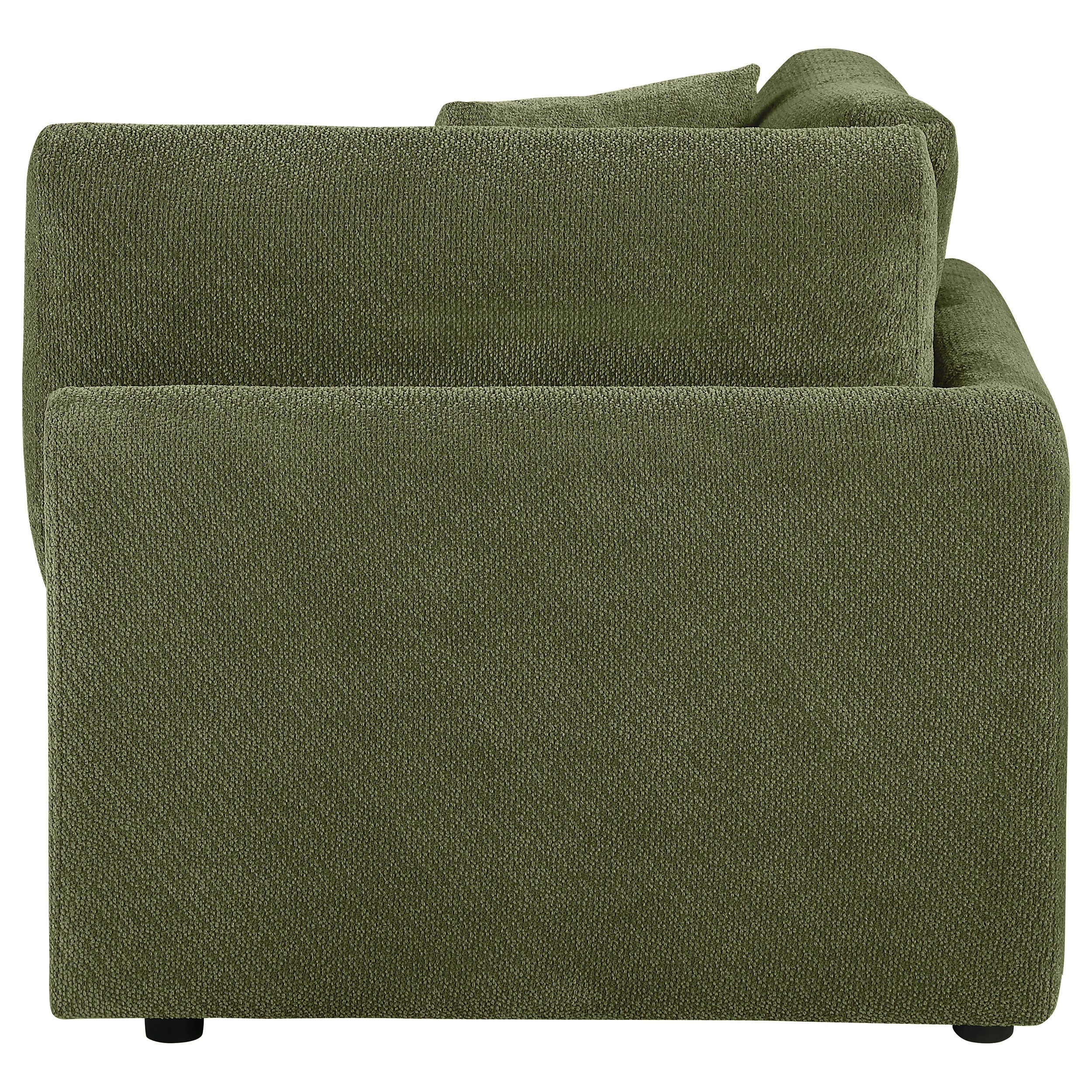 Elysia Chenille Upholstered Modular Corner Chair Green-