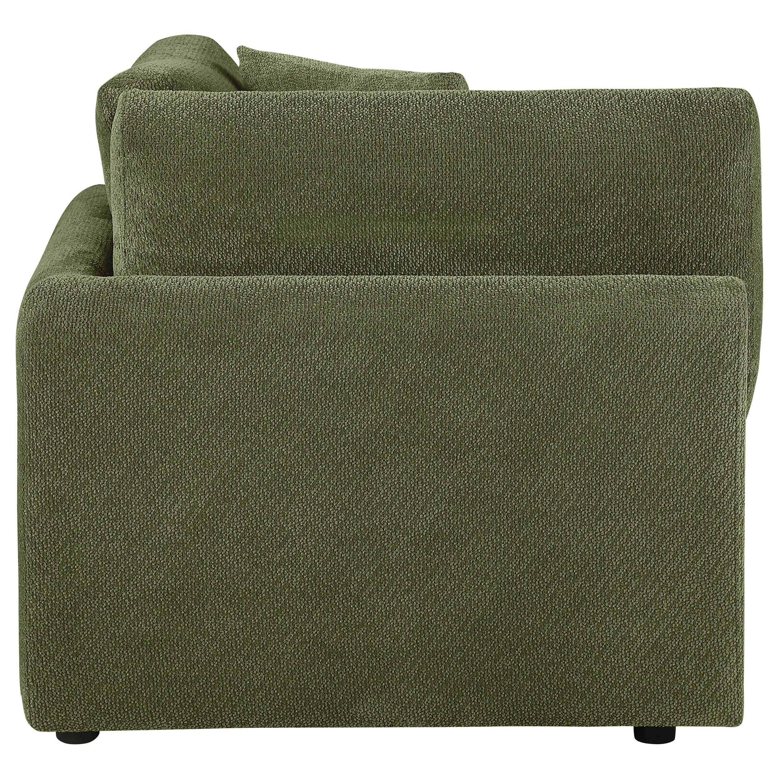 Elysia Chenille Upholstered Modular Corner Chair Green-