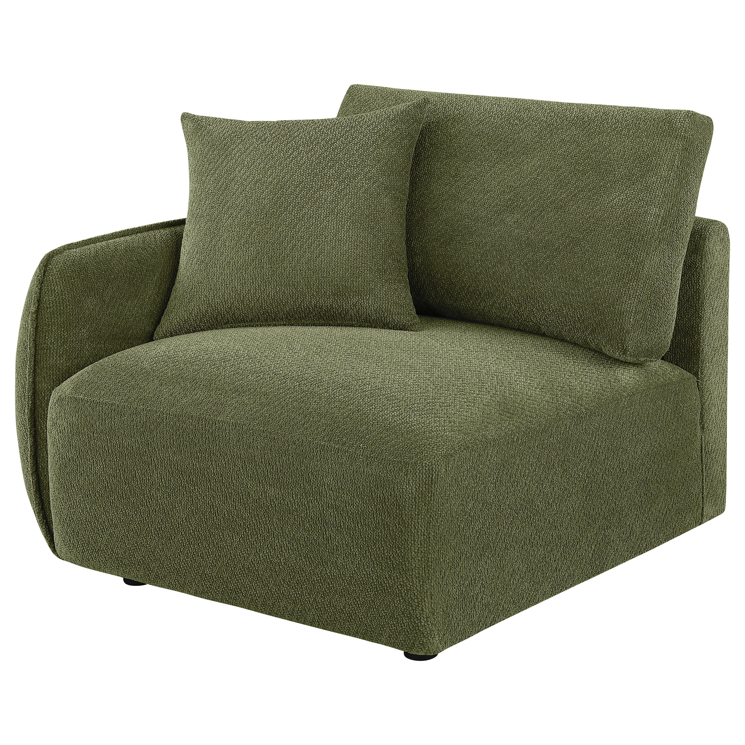 Elysia Chenille Upholstered Modular LAF Chair Green-