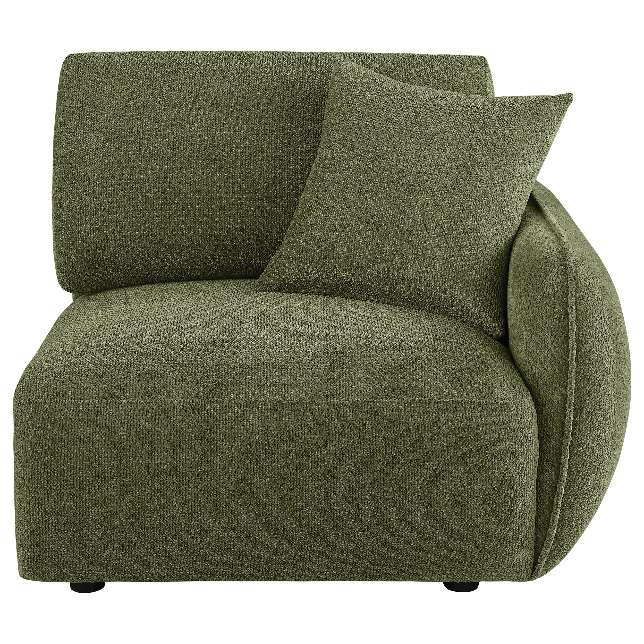 Elysia Chenille Upholstered Modular RAF Chair Green-