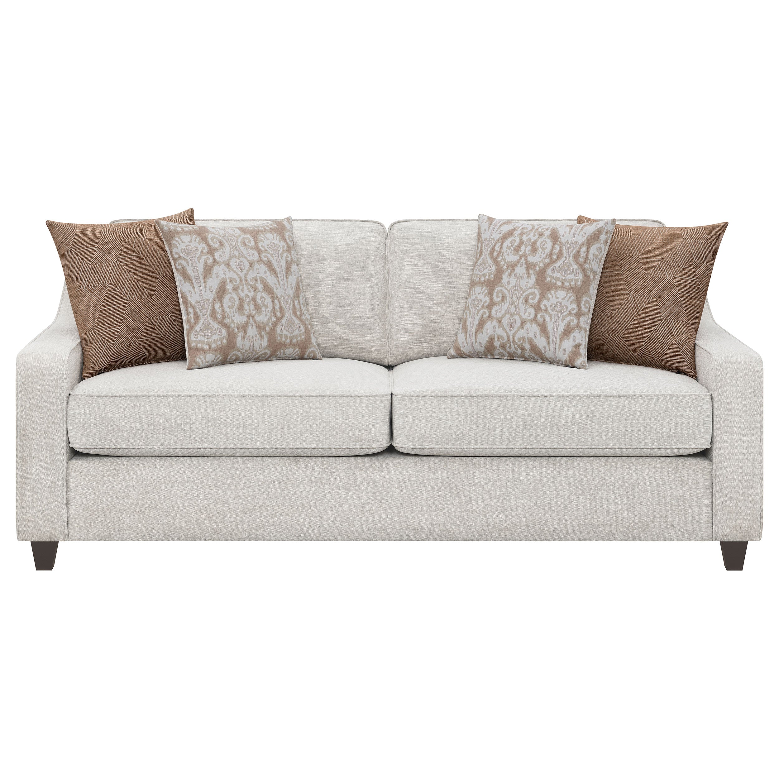 Christine Upholstered Sloped Arm Sofa Beige-CoasterElevations
