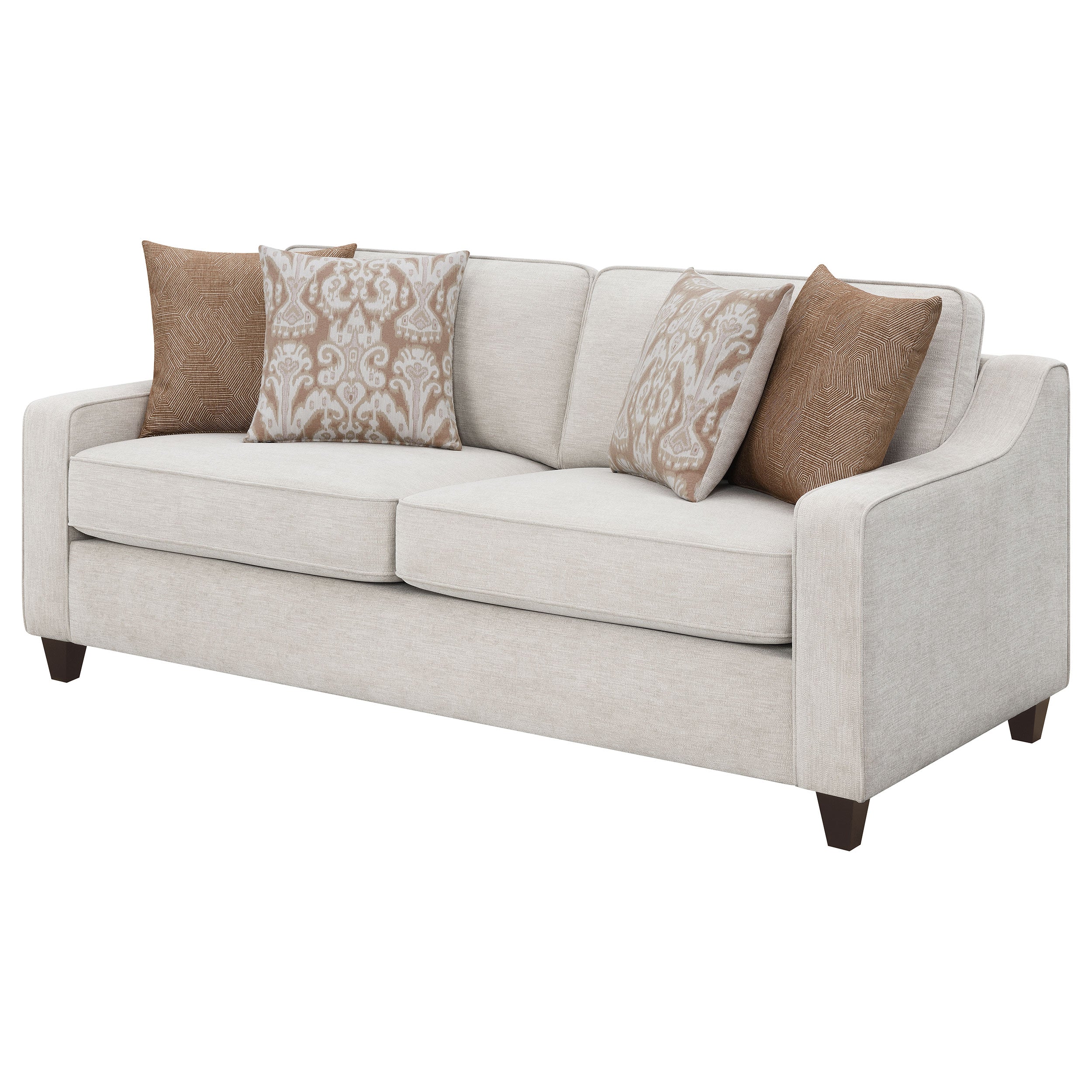 Christine Upholstered Sloped Arm Sofa Beige-CoasterElevations