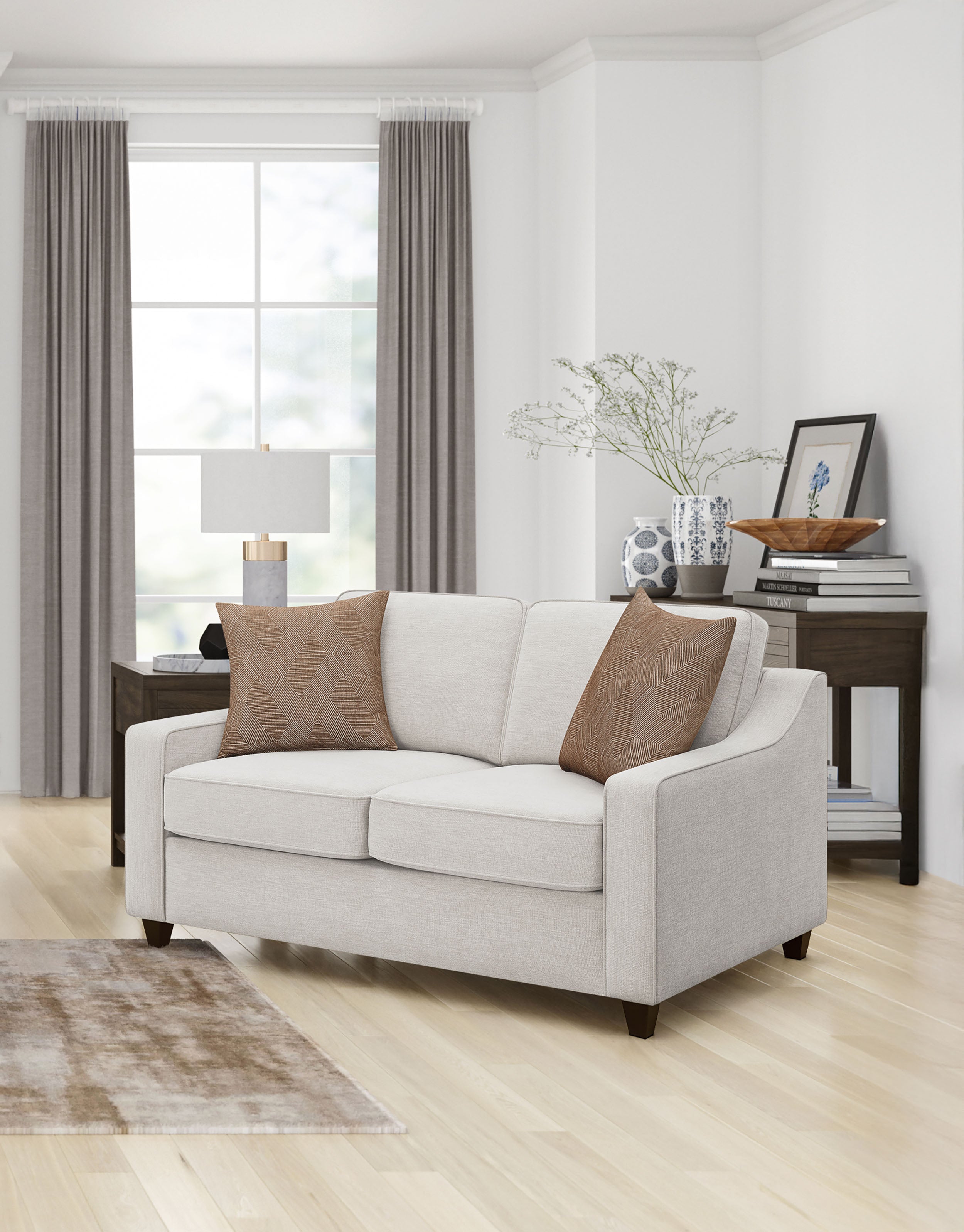 Christine Upholstered Sloped Arm Loveseat Beige-CoasterElevations
