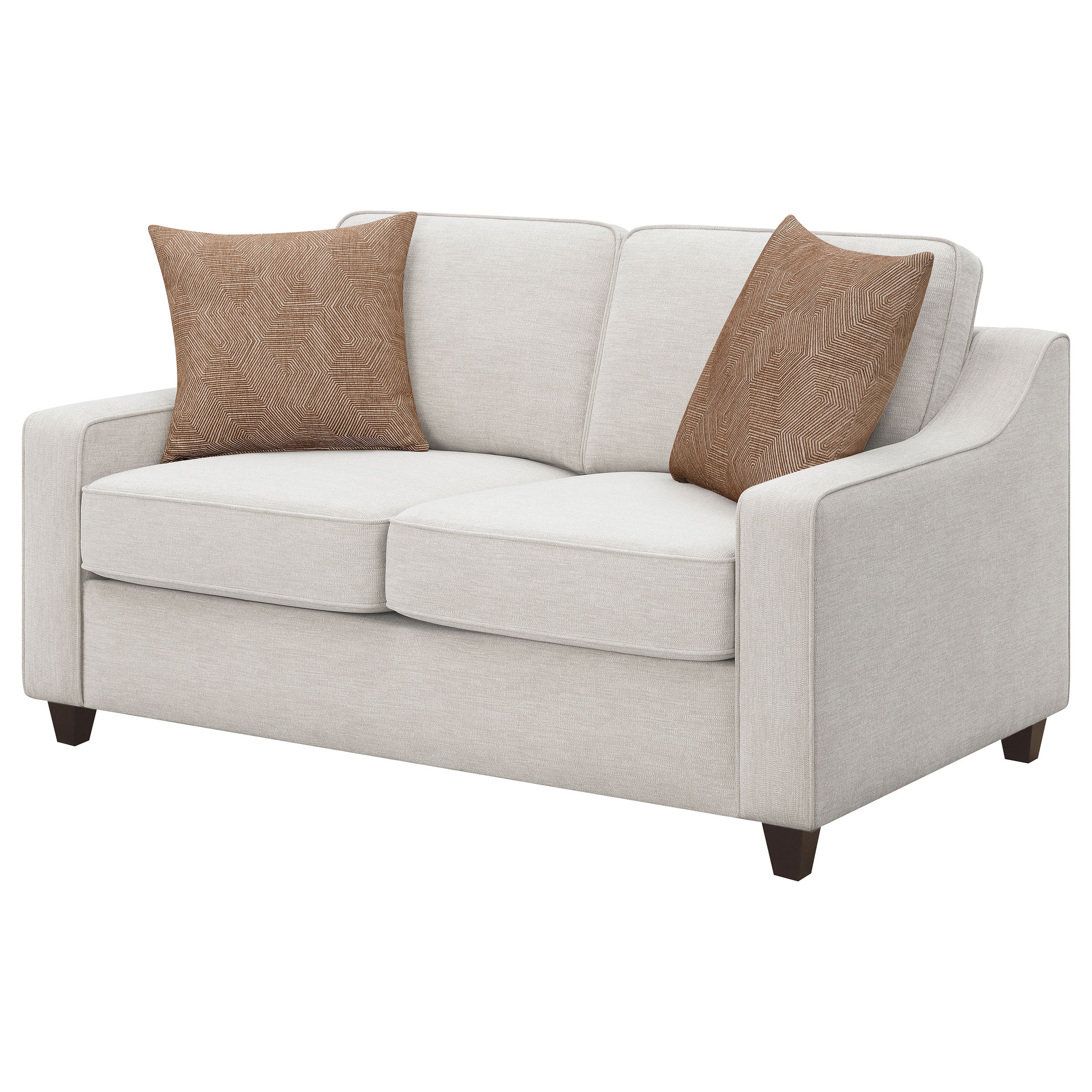 Christine Upholstered Sloped Arm Loveseat Beige-CoasterElevations