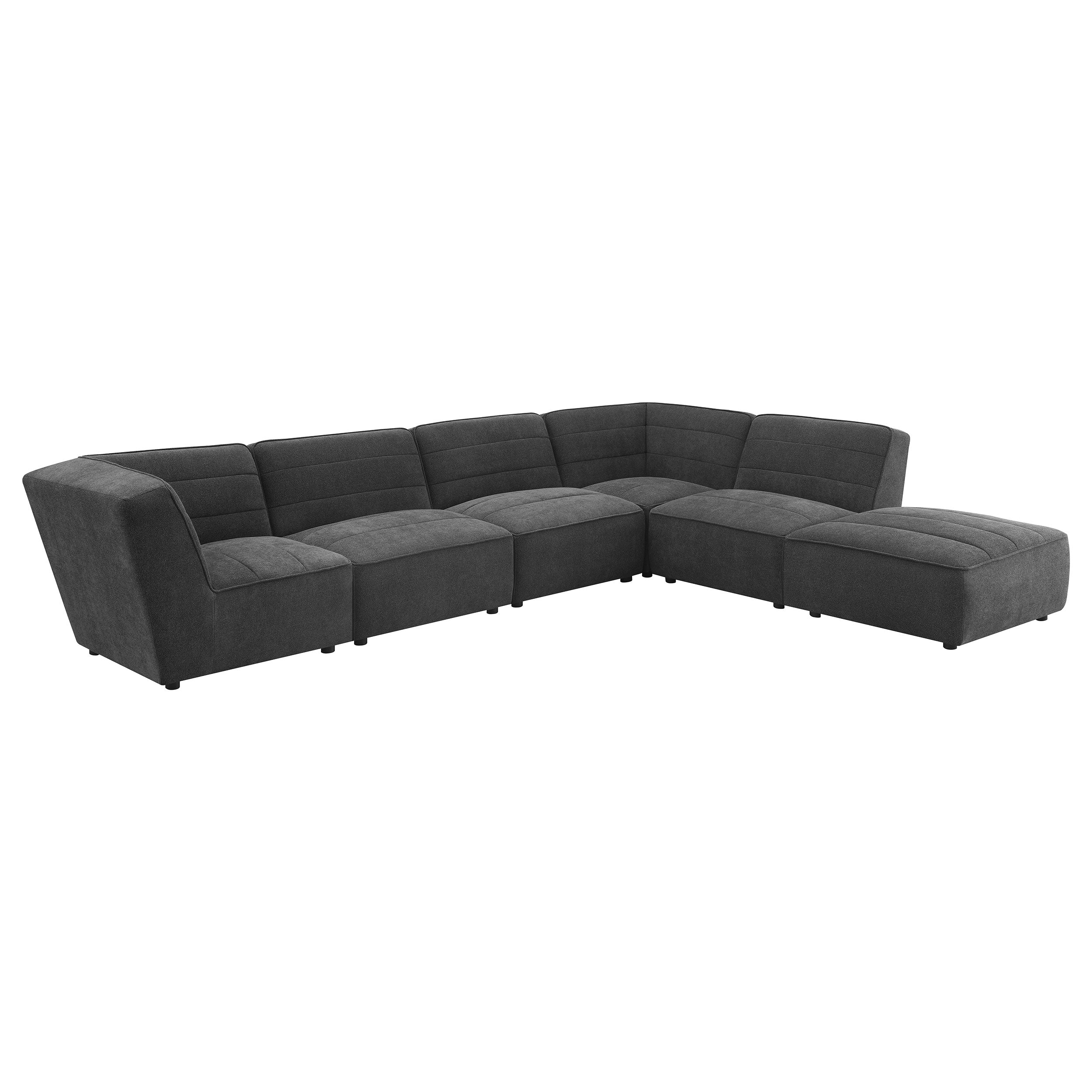 Sunny 6-piece Upholstered Modular Sectional Sofa Charcoal-