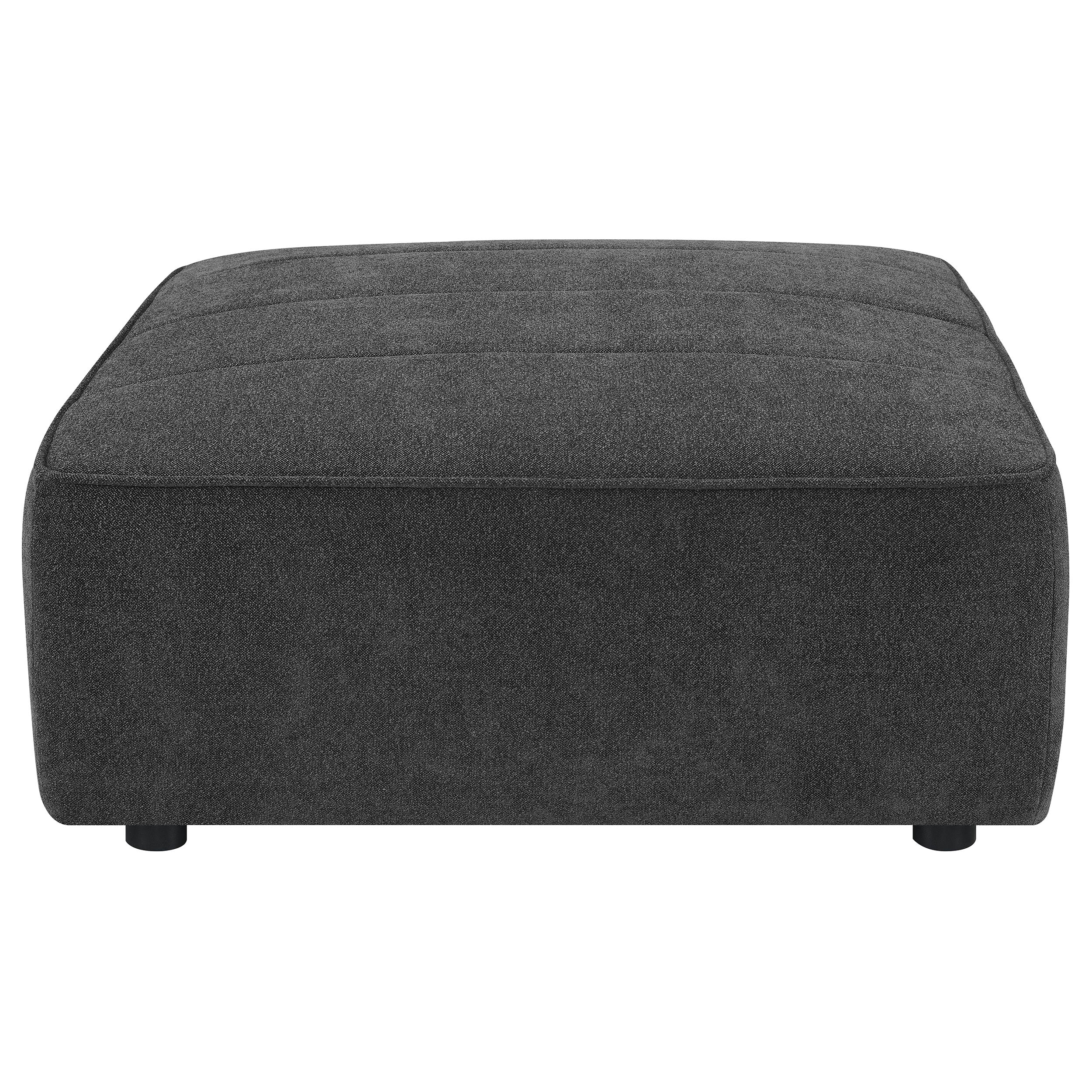 Sunny Square Upholstered Ottoman Dark Charcoal-