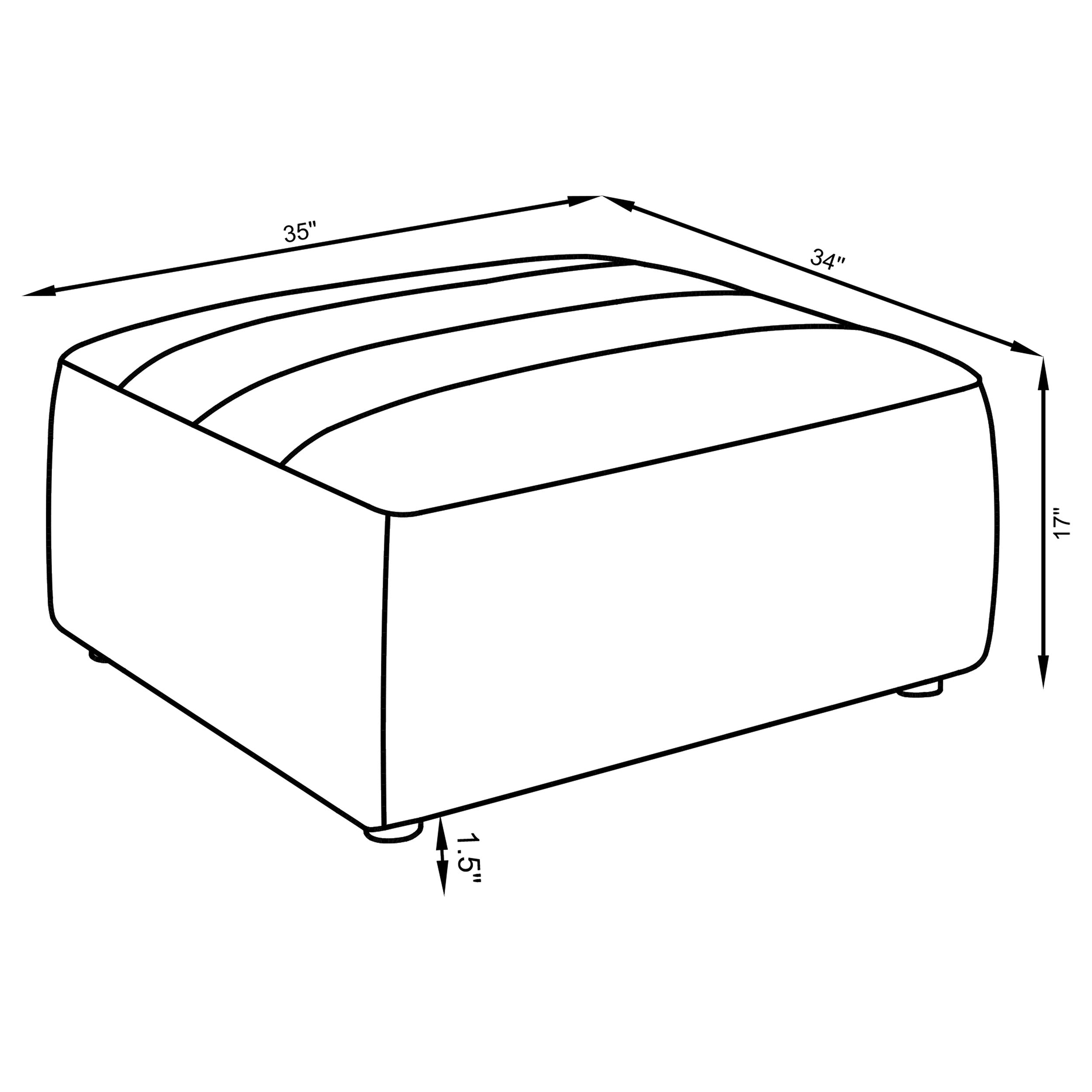 Sunny Square Upholstered Ottoman Dark Charcoal-