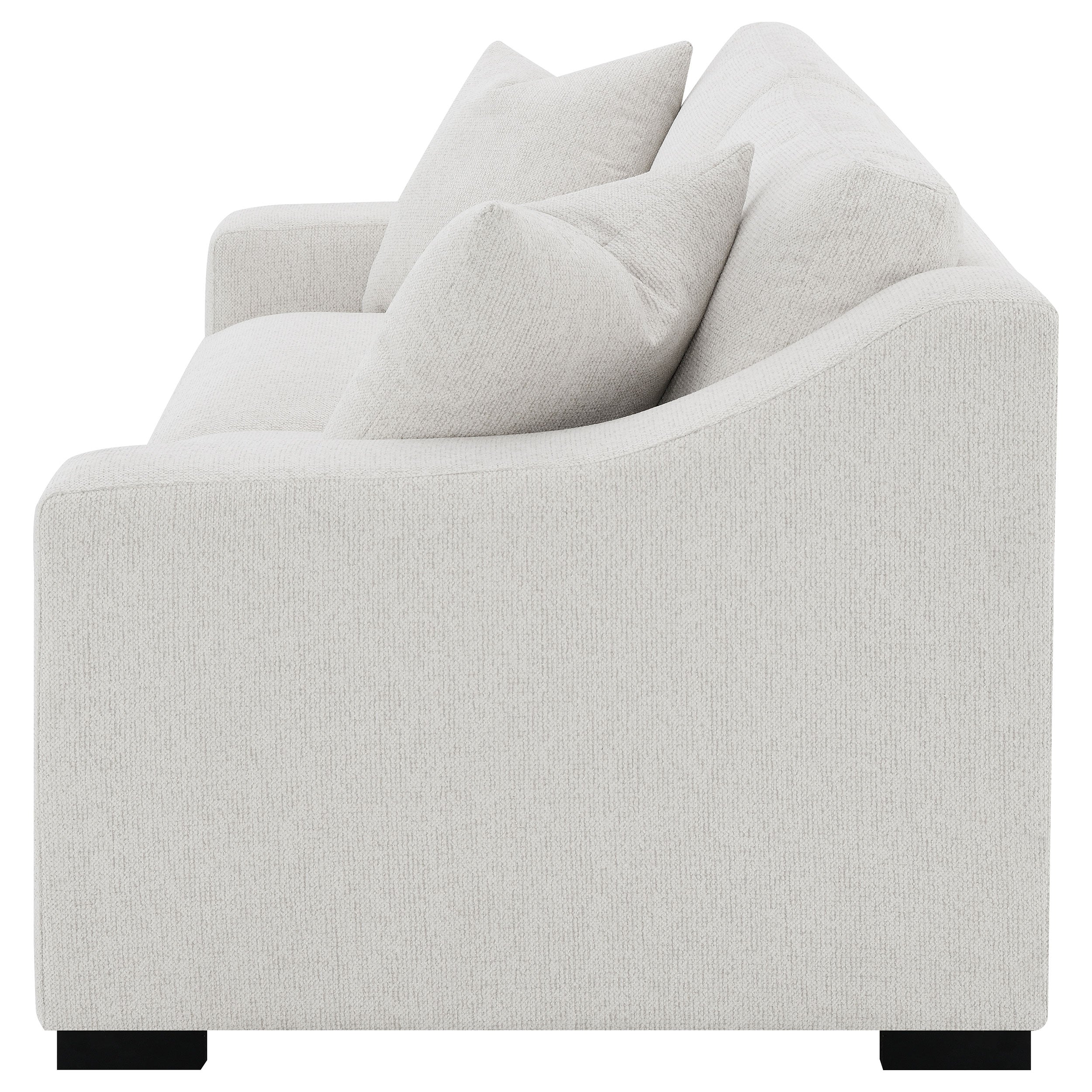 Ashlyn Fabric Upholstered Track Arm Sofa Sand-