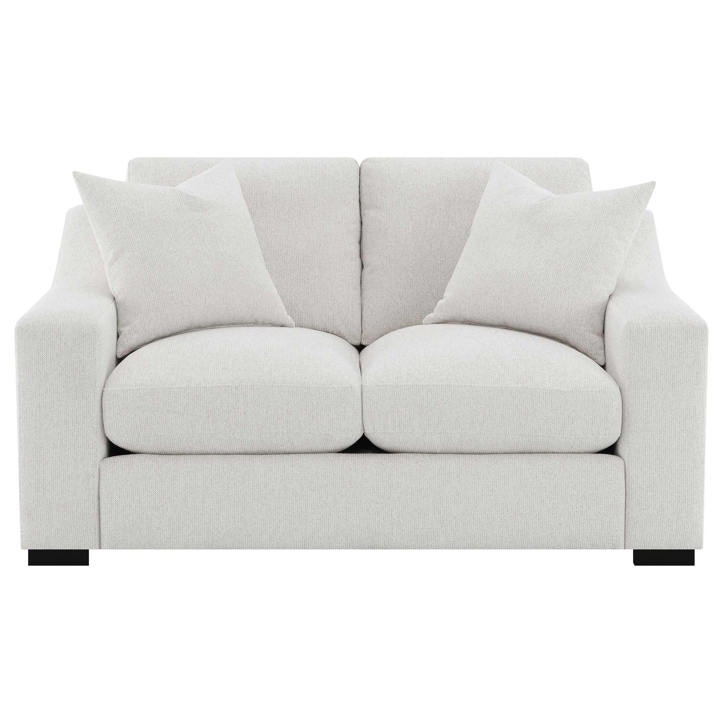 Ashlyn Fabric Upholstered Track Arm Loveseat Sand-