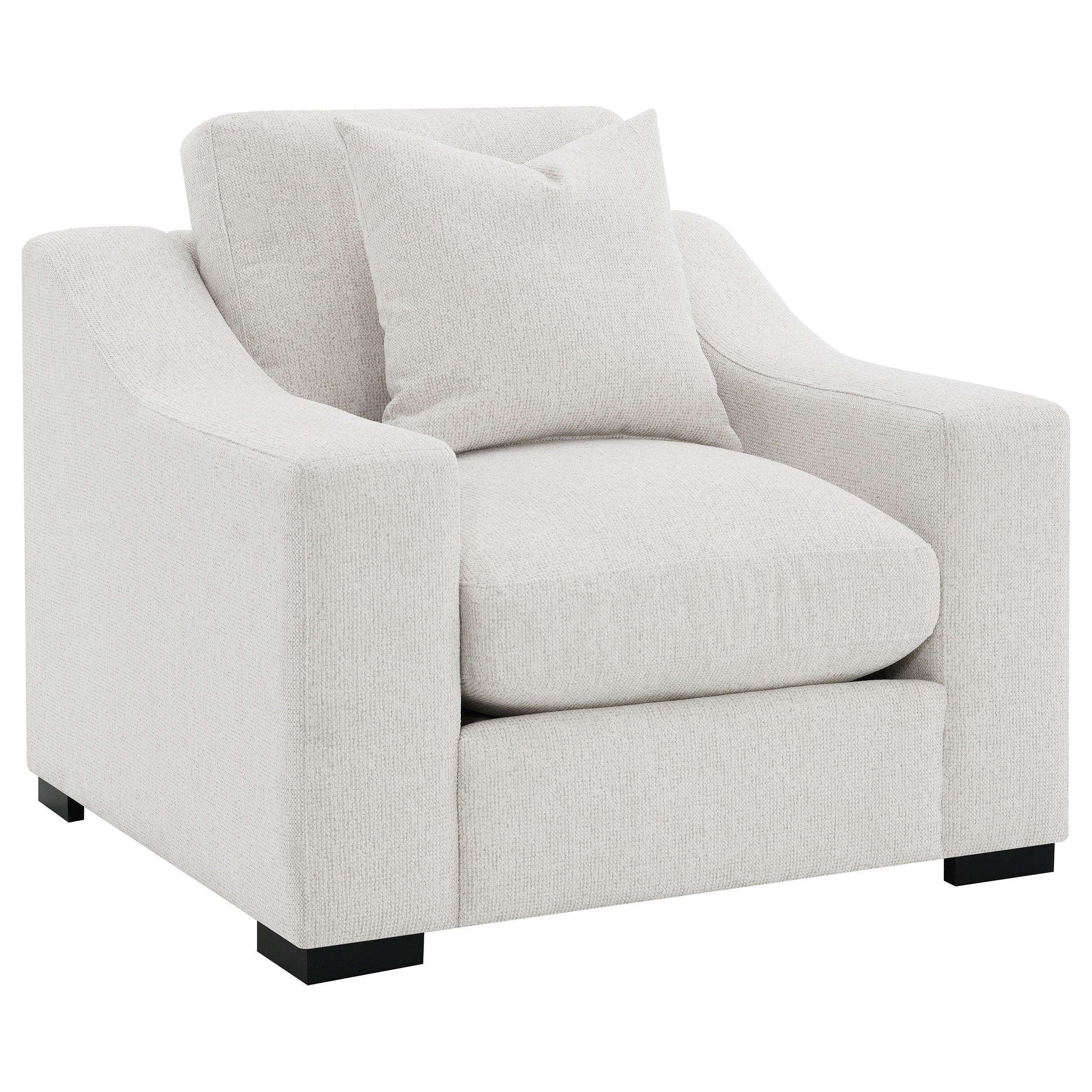 Ashlyn Fabric Upholstered Track Arm Accent Chair Sand-