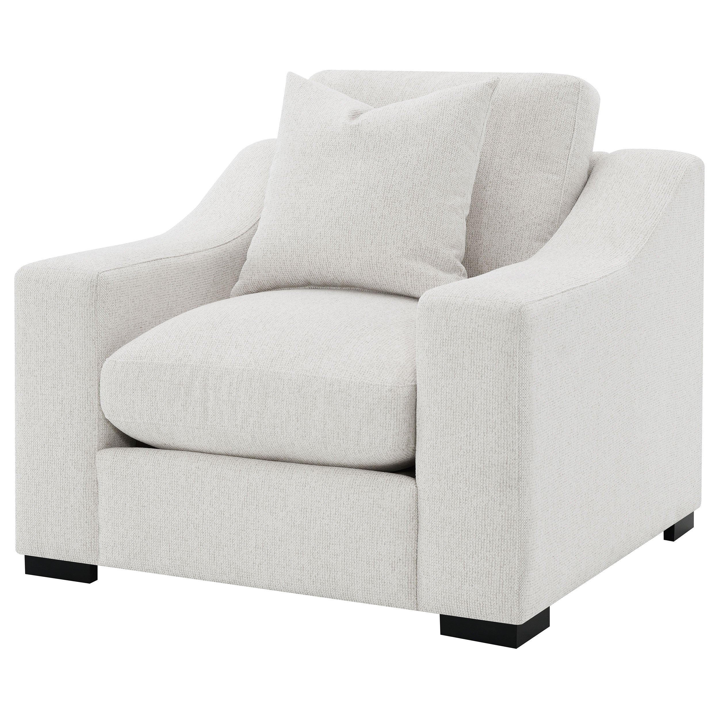 Ashlyn Fabric Upholstered Track Arm Accent Chair Sand-