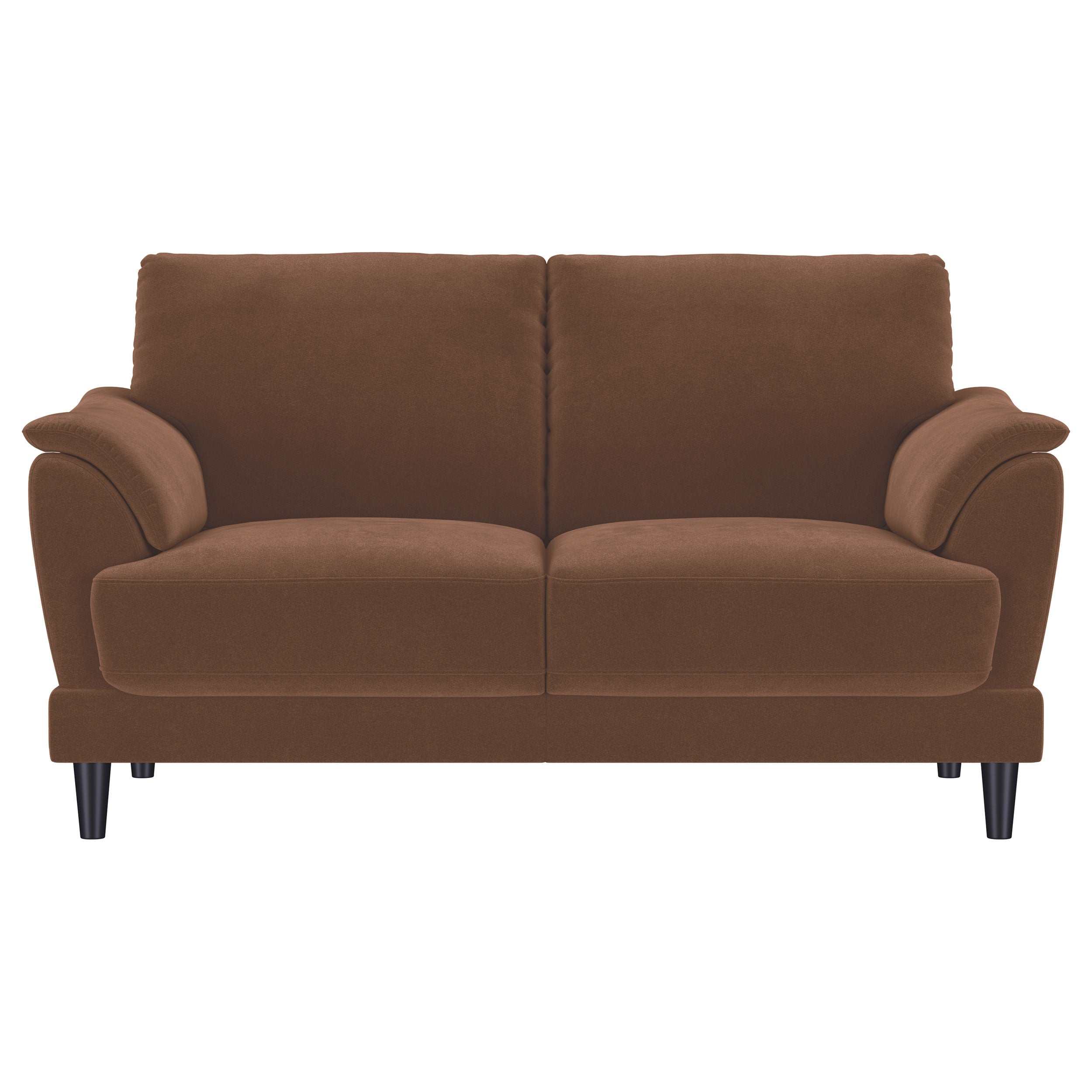 Selma Velvet Upholstered Crescent Arm Loveseat Rust-