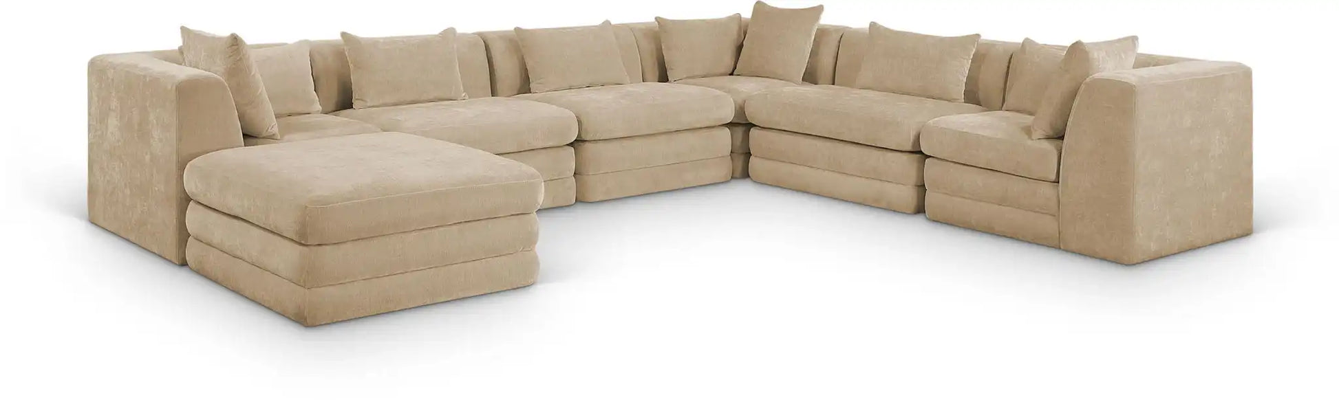 Stellar - 7 Piece Chenille Fabric Upholstered Modular Sectional - Best Buy Furniture