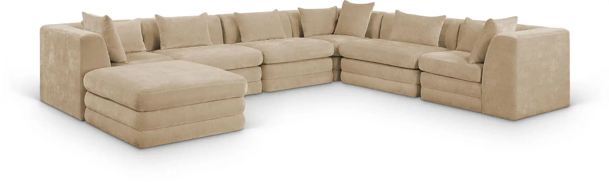 Stellar - 7 Piece Chenille Fabric Upholstered Modular Sectional - Best Buy Furniture