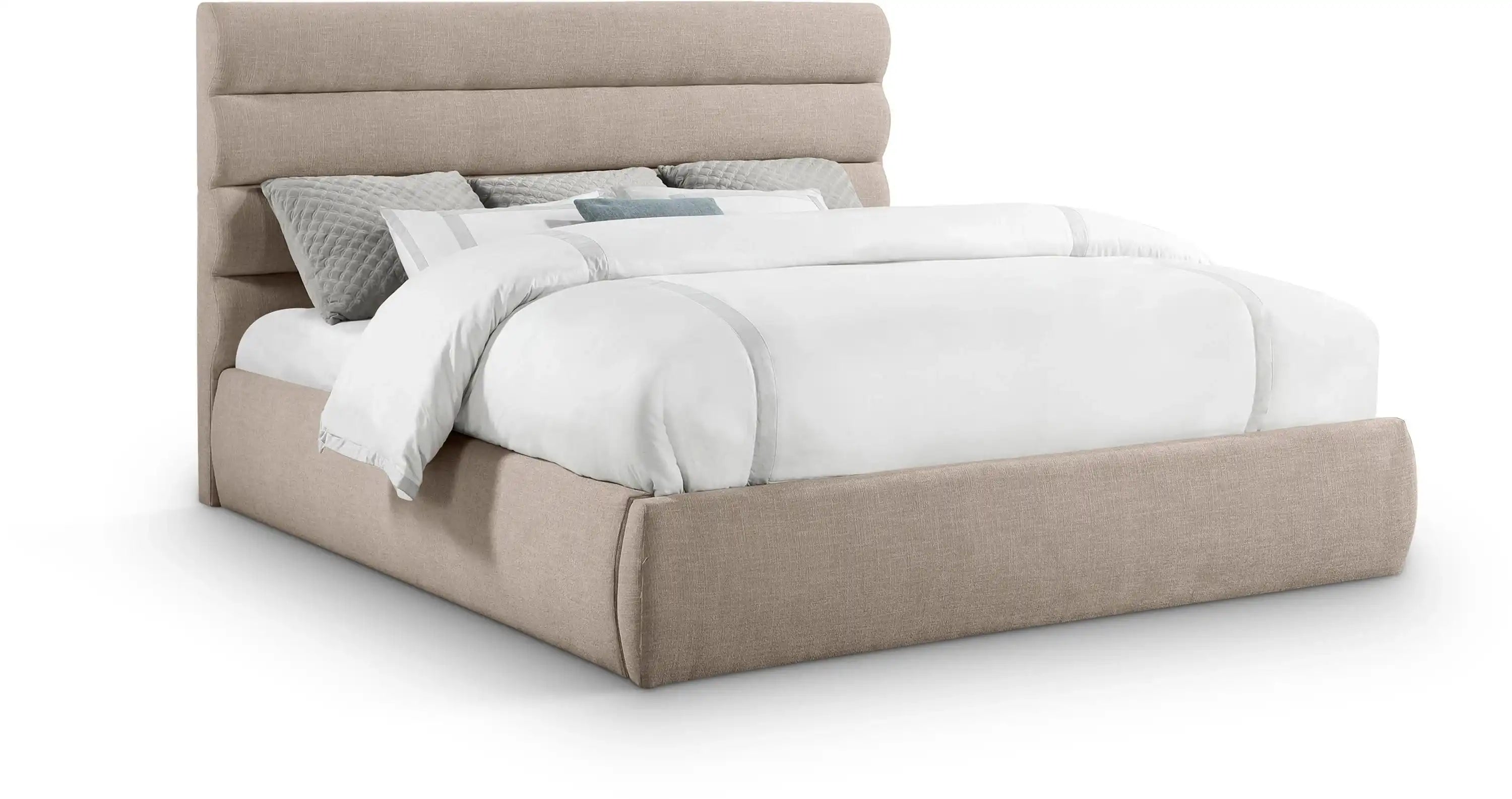 Adam - Linen Fabric Bed With 52" Headboard - Best Buy Furniture