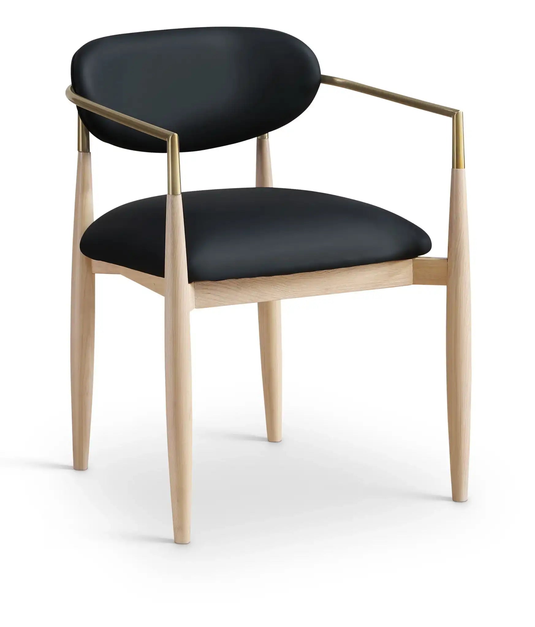 Riccio - Dining Arm Chair (Set of 2) - Natural And Gold Frame - Best Buy Furniture